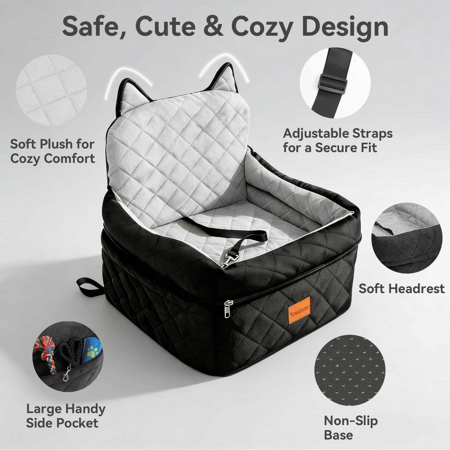 Dog Car Seat for Small/Medium Dogs Up to 35lbs,Elevated