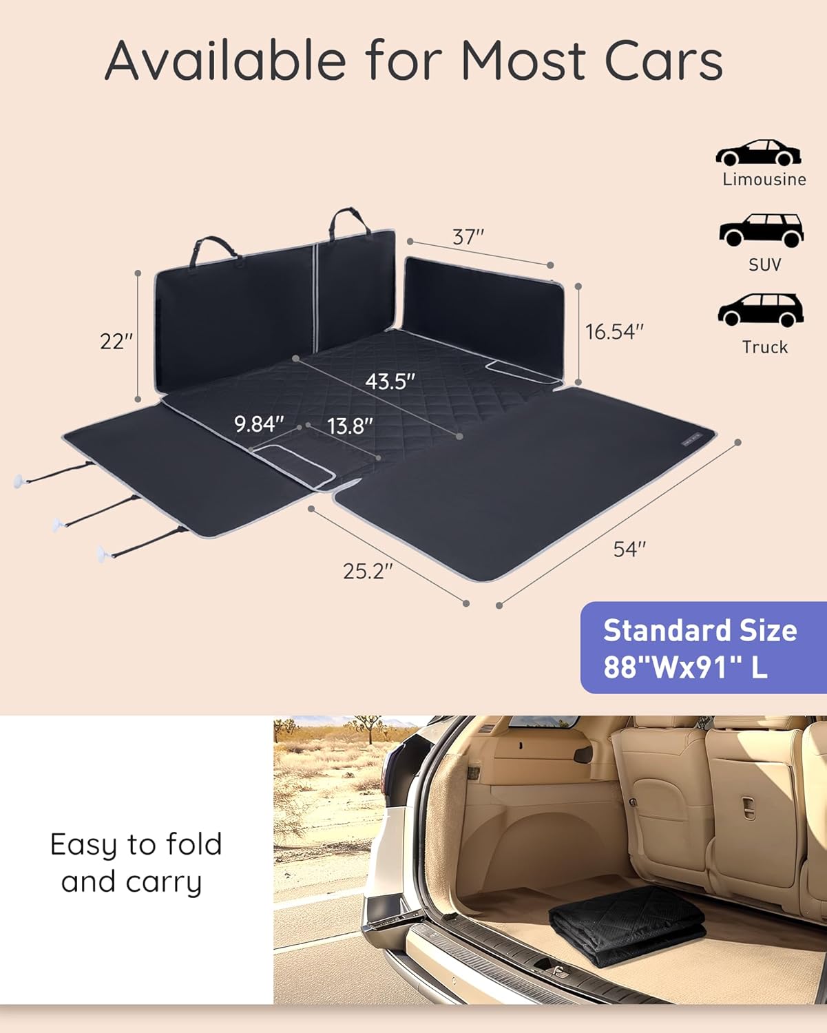SUV Cargo Liner Waterproof Scratch-Resistant for Dogs Pet