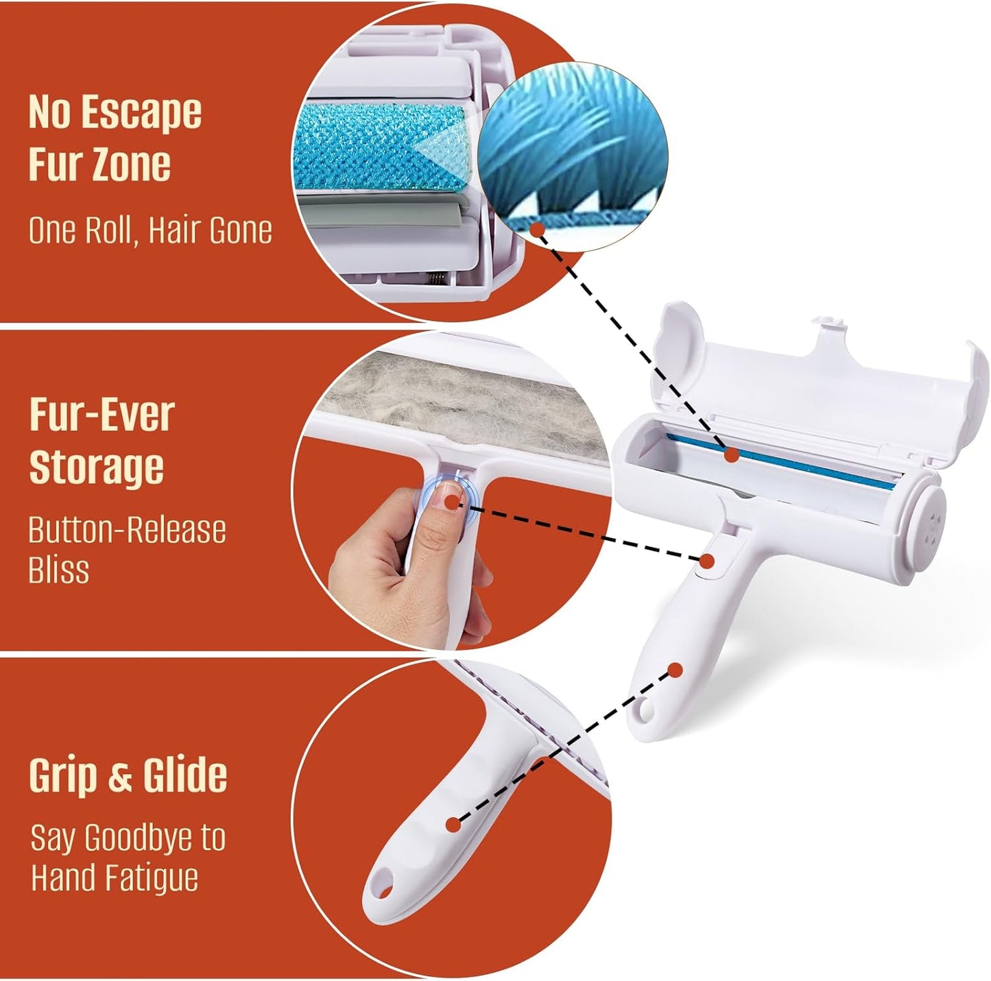 Pet Hair Removal Roller - Reusable Cat and Dog Fur Remover