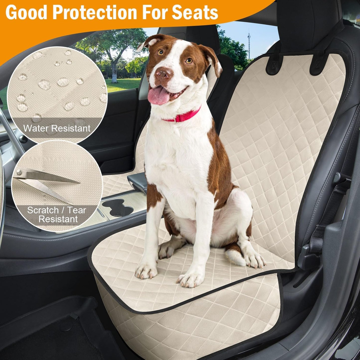 Dog Car Seat Covers Waterproof, Scratch-Proof Pet Front