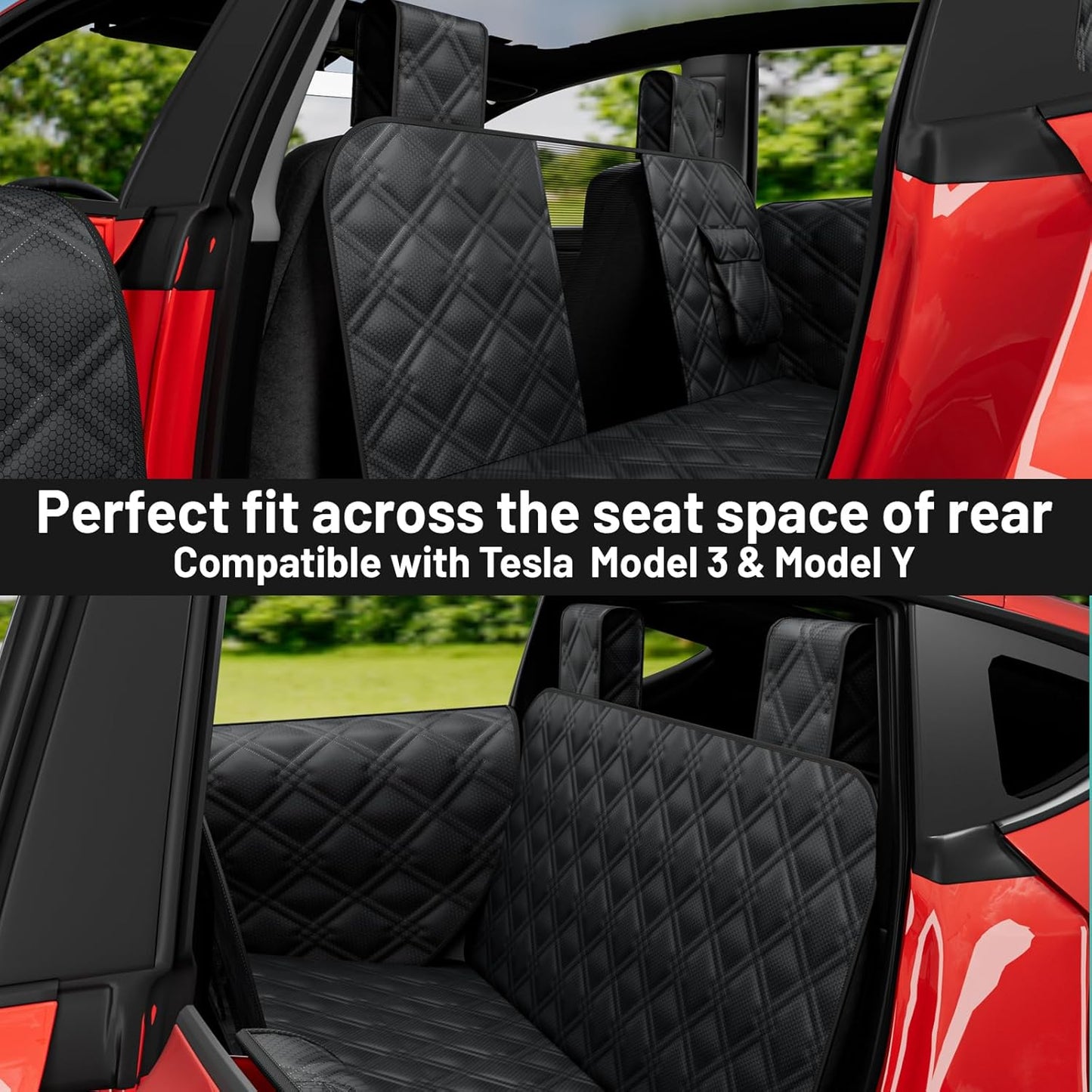 Dog Car Seat Cover For Back Seat Compatible With Tesla