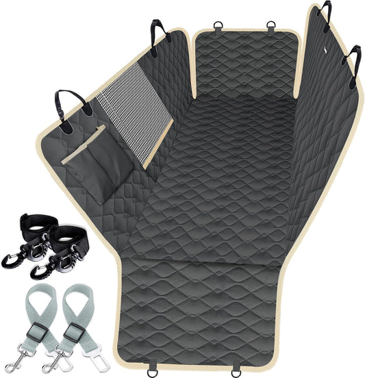 Dog Car Seat Covers for Back Seat with 2 Seat Belts