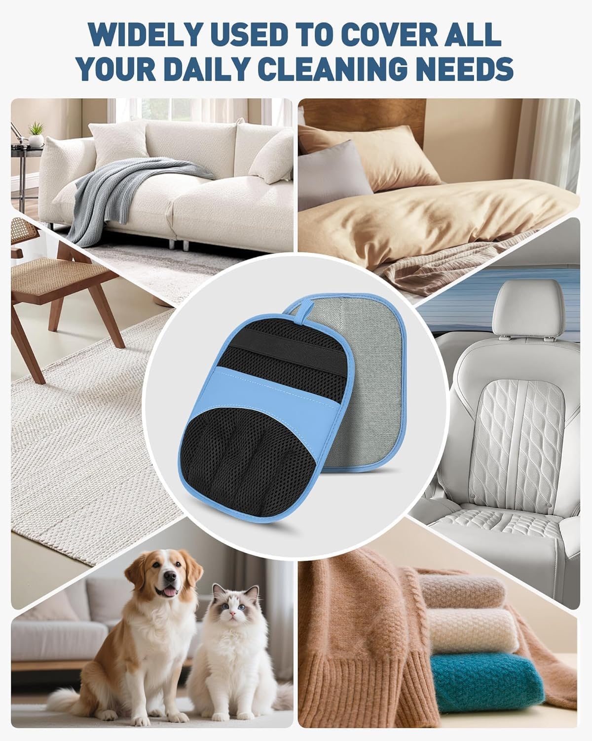 Pet Hair Removal Glove Upgraded Five-Finger Electrostatic