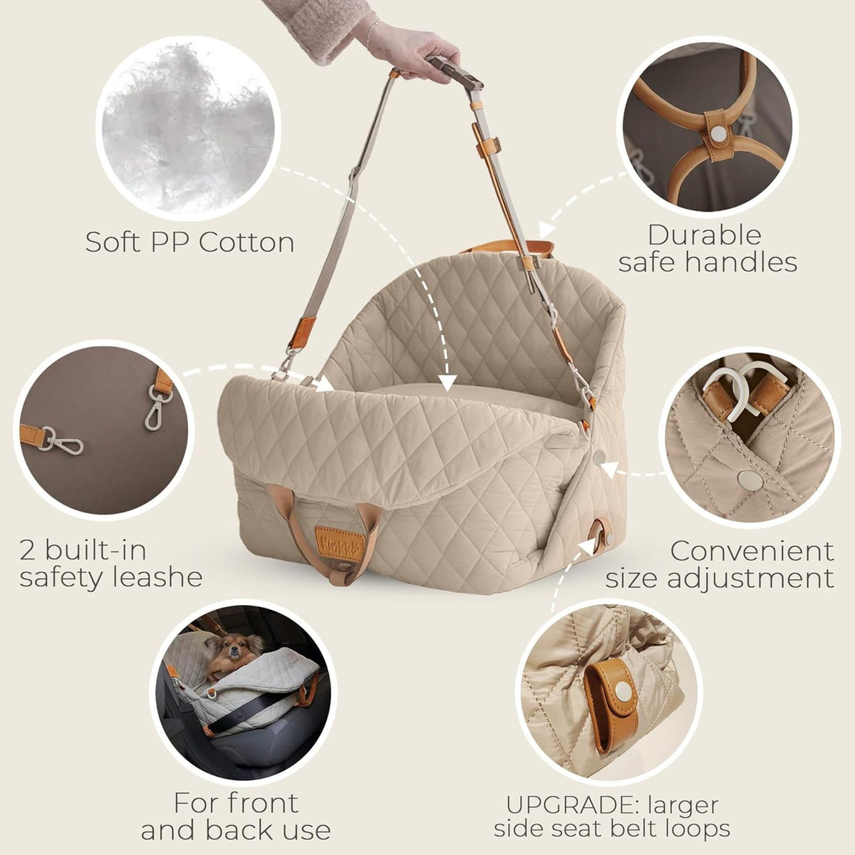 Dog Car Seat for Small Dogs, Pet Seats for Cars with