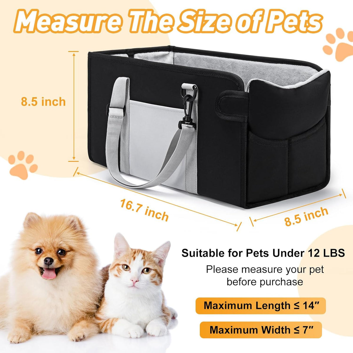 Portable Dog Car Seat for Small Dogs - Pet Booster Seat