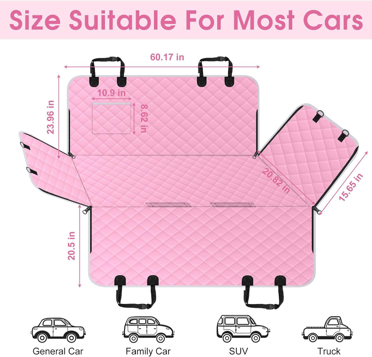 Waterproof Dog Car Seat Cover for Back Seat - Durable, Pet