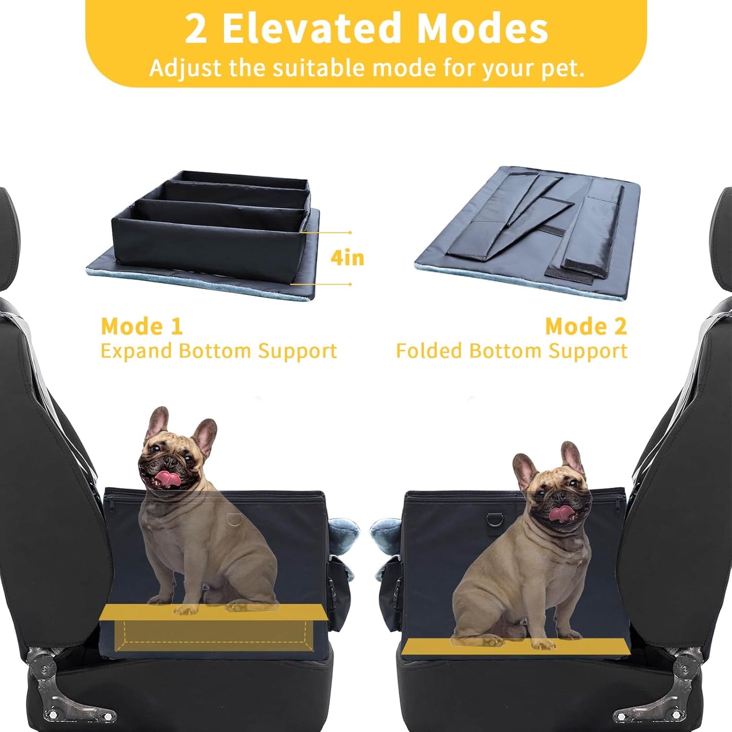 Foldable Dog Car Seat for Small/Medium Dogs,Potable Puppy