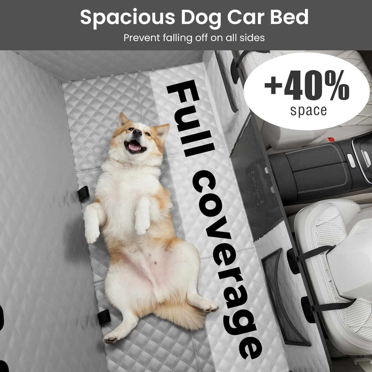 Dog Car Seat Cover for Back Seat, Waterproof Leather Fabric