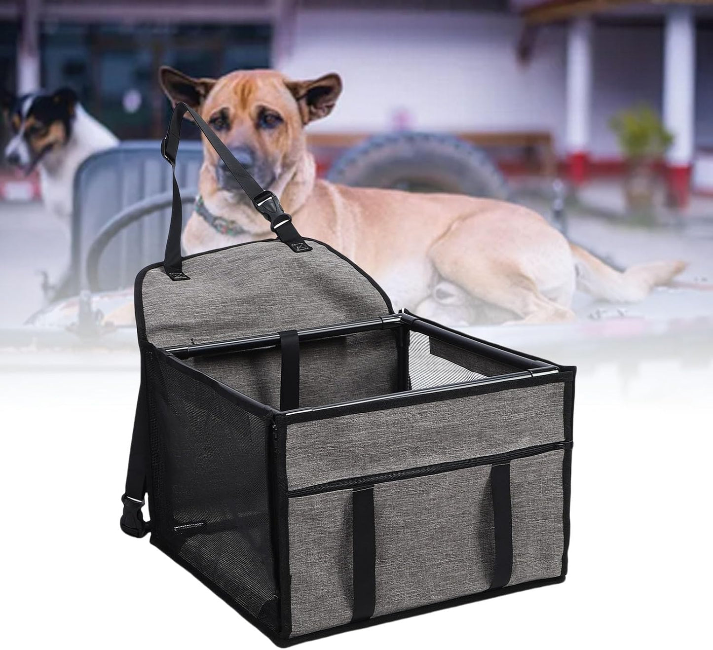 Dog Car Seat, Folding Design Pet Carrier Cage Featuring
