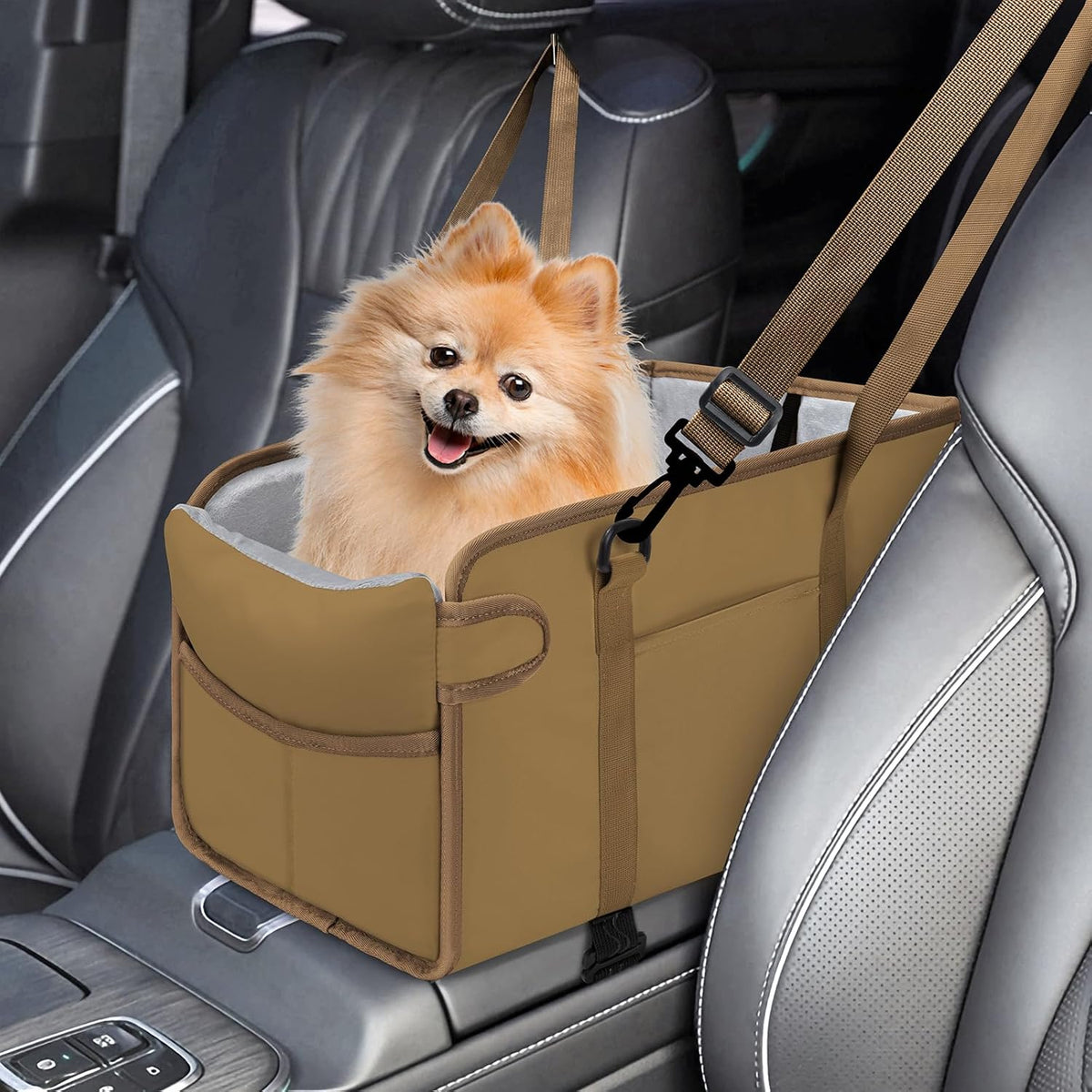 Portable Dog Car Seat for Small Dogs - Adjustable Safety