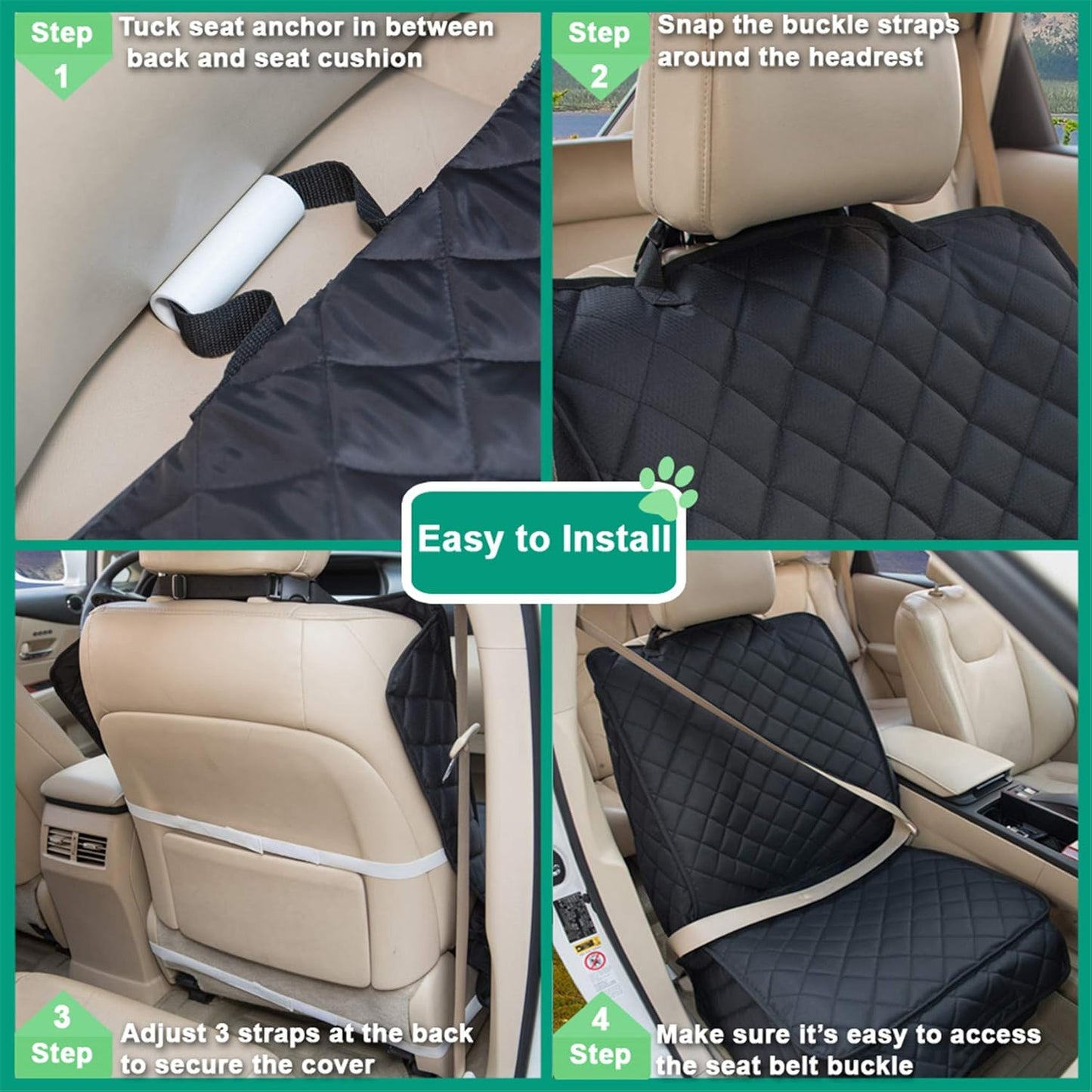 Waterproof Front Seat Cover Dog Car Seat Covers Nonslip and