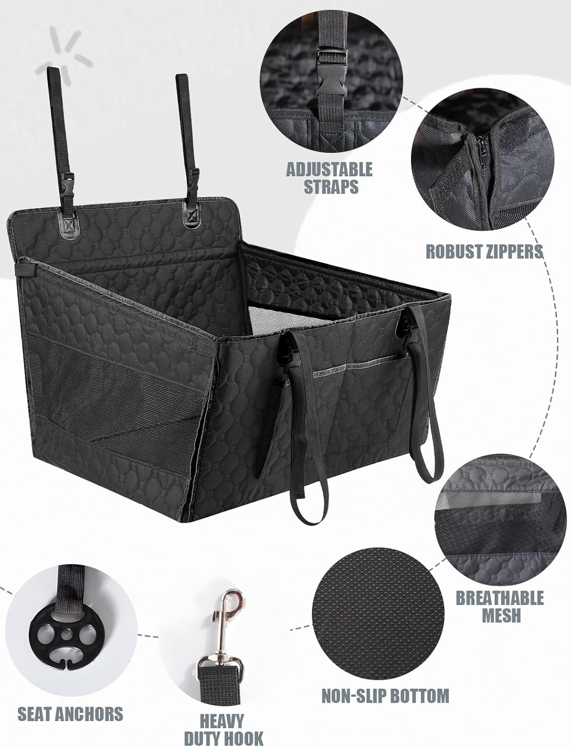 Dog Car Seat for Large Dogs,Waterproof Fabric with
