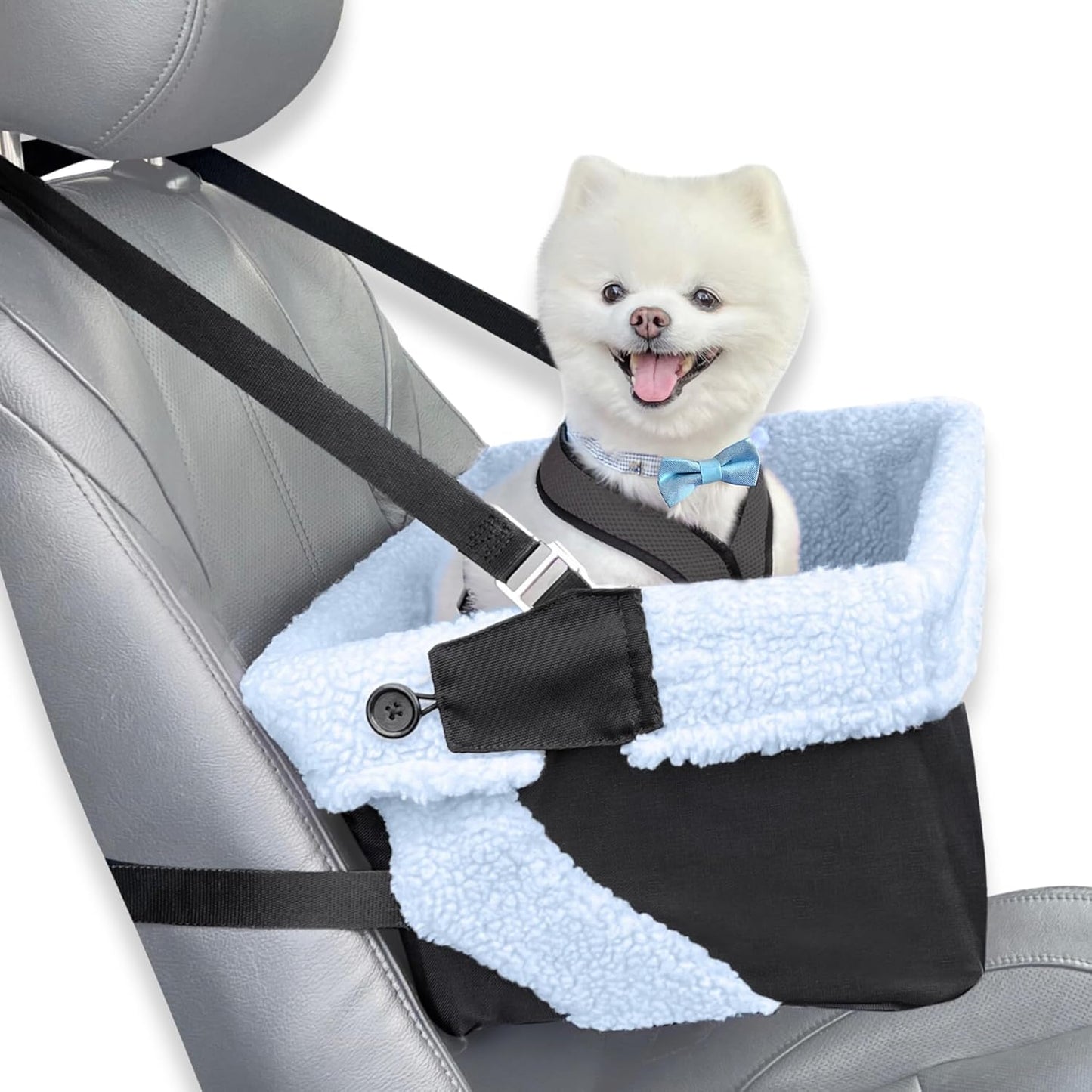 Blue Dog Booster Seat - Washable, Adjustable, Collapsible