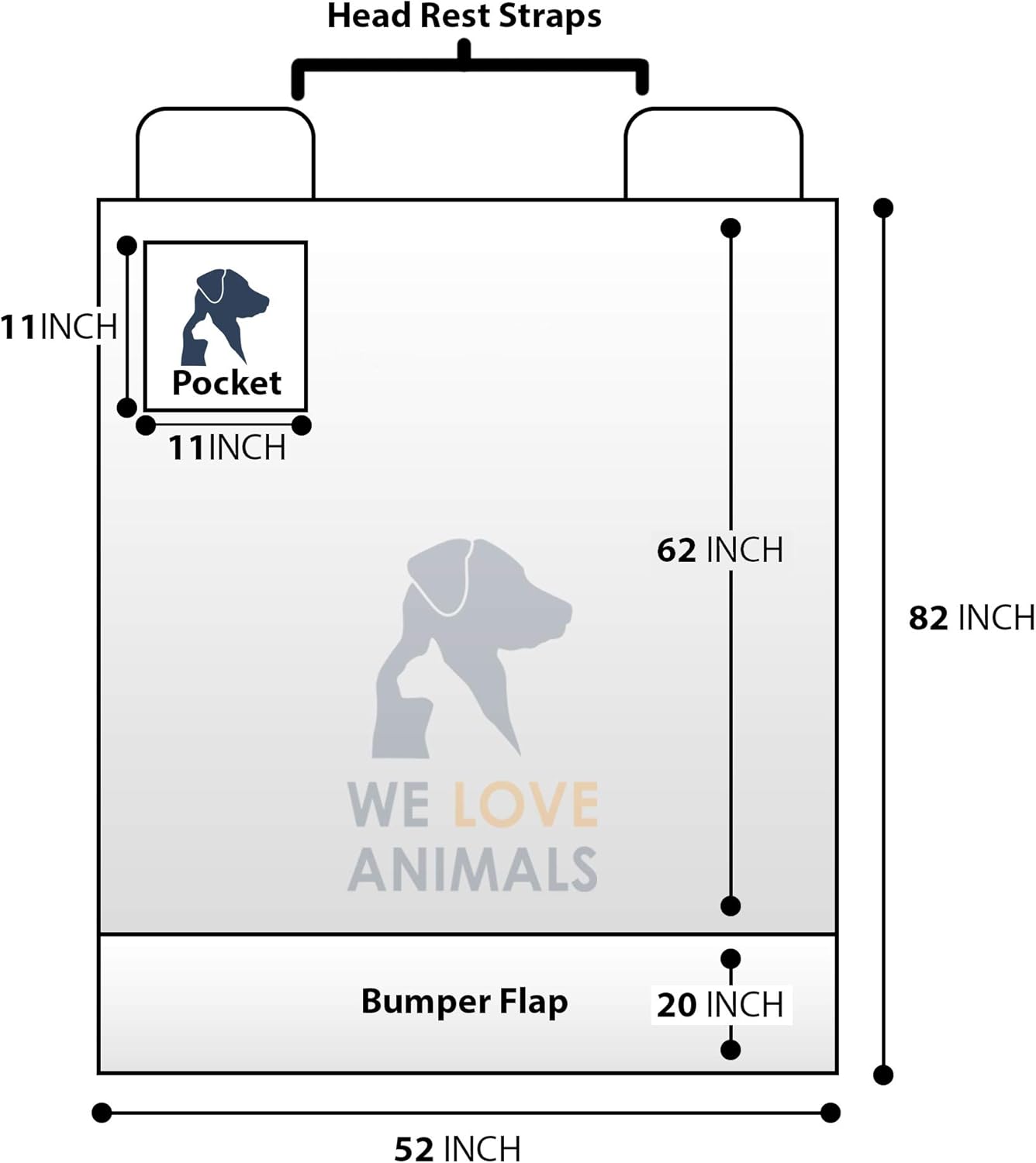 SUV Cargo Liner for Dogs, Dog Car Seat Cover for Back Seat