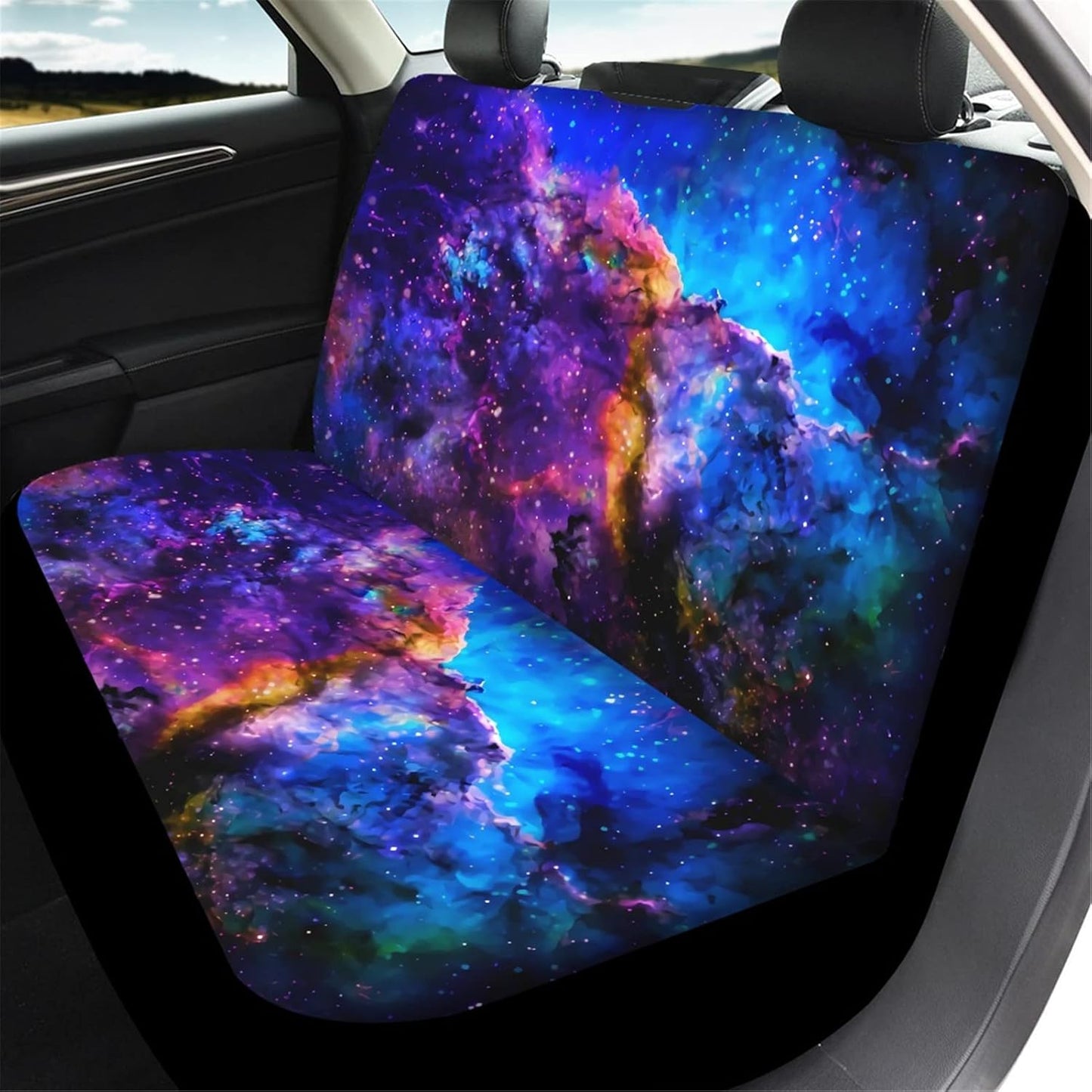Nebula Galaxy Car Rear Seat Cover Non-Slip Stretch , Baby