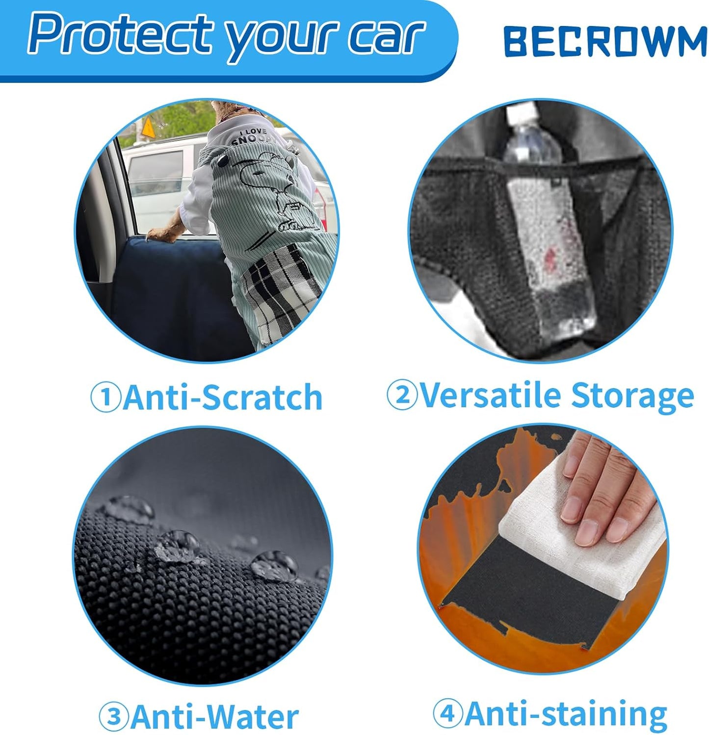 2 Packs Car Door Protector for Dogs, Waterproof