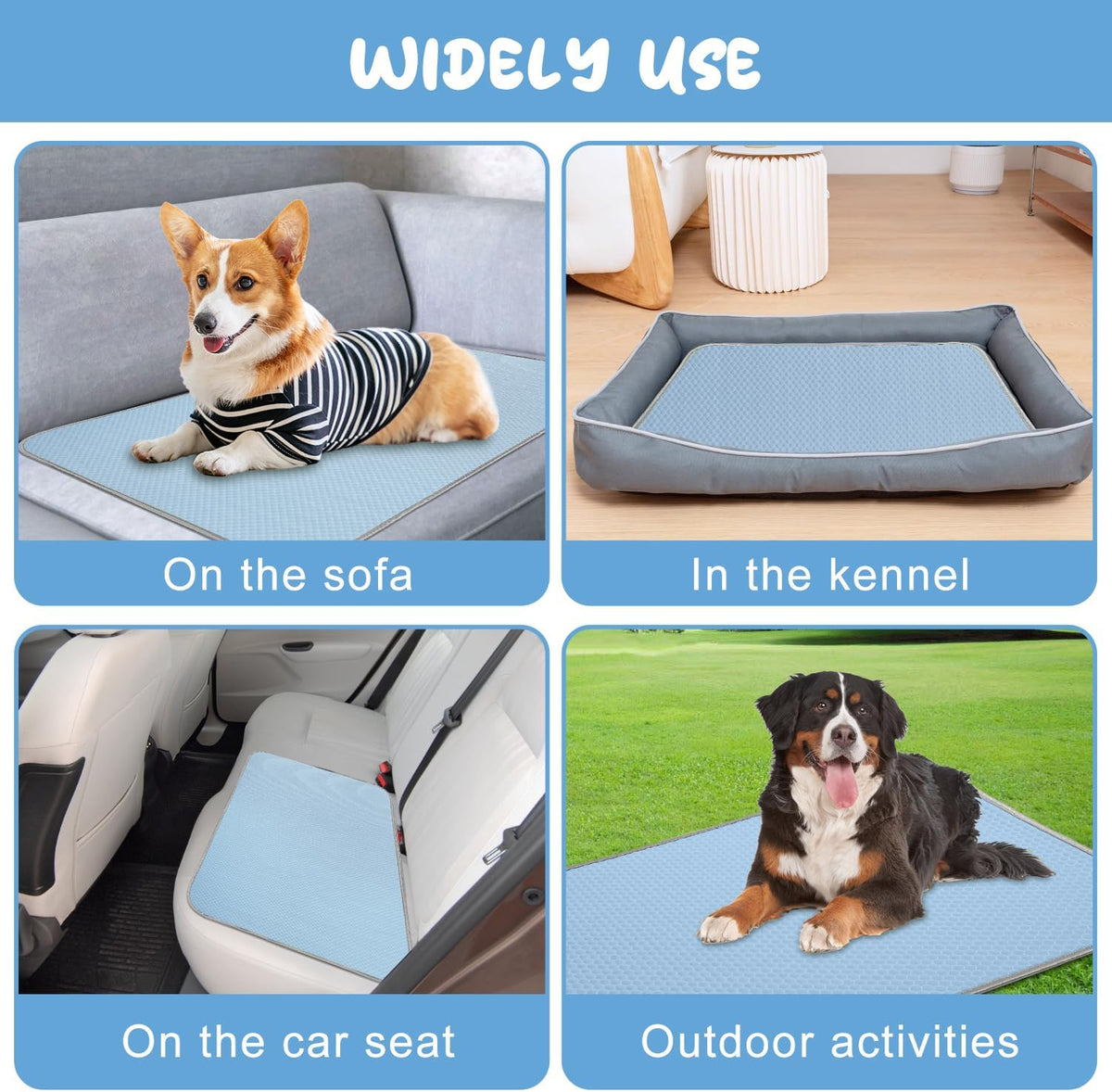Summer Dog Cooling Mat Washable Ice Silk Self Cool Pad for