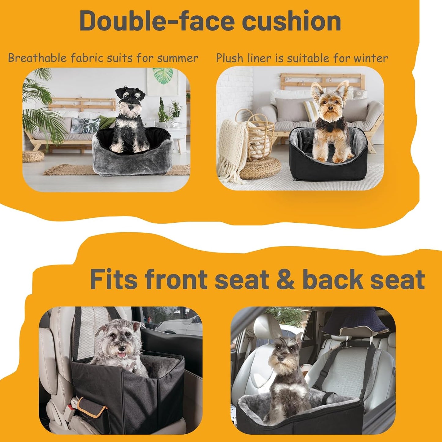 Dog Car Seat for Small Dogs, Elevated Dog Booster Seat Pet