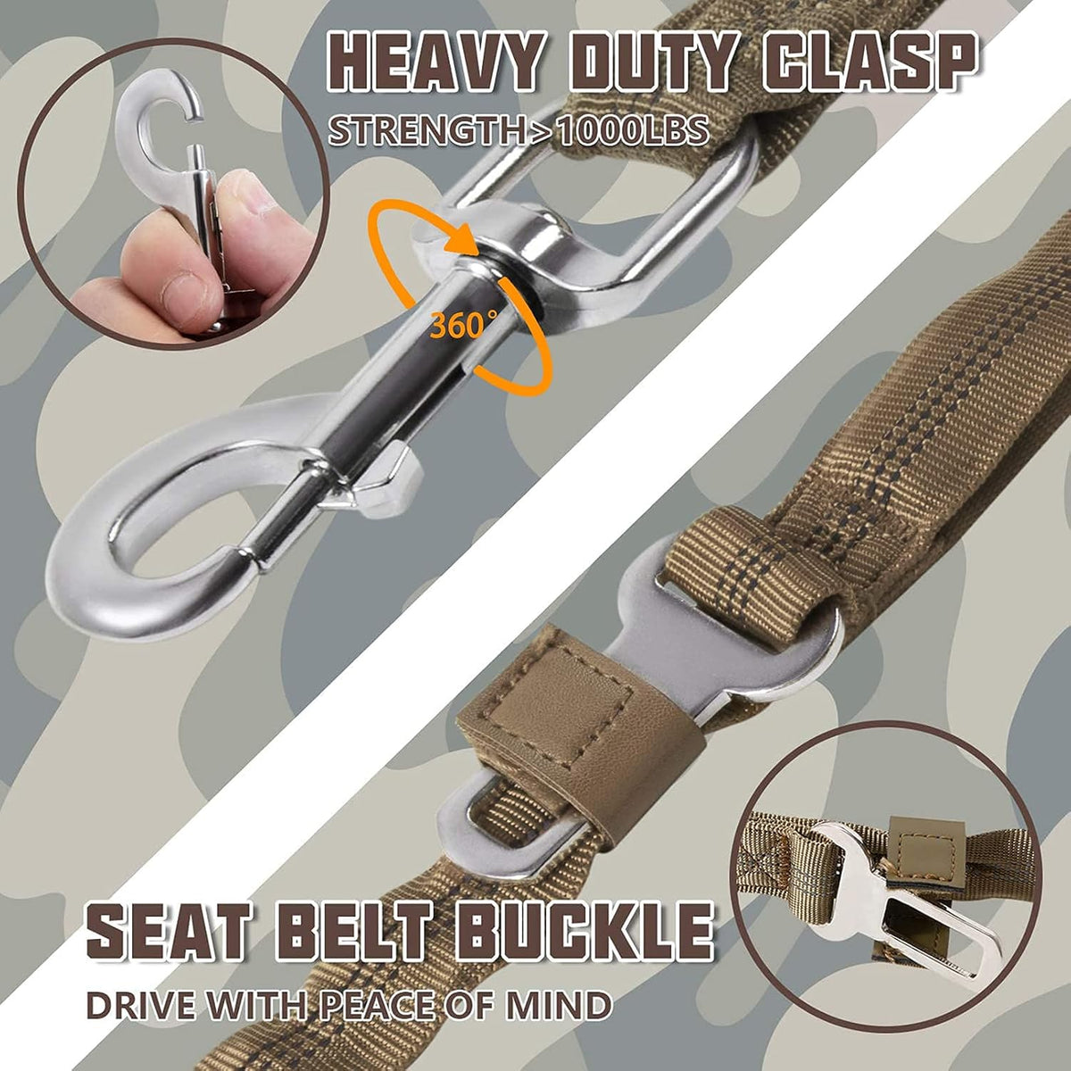 Heavy Duty Bungee Dog Leash for Large Breed Dogs, No Pull