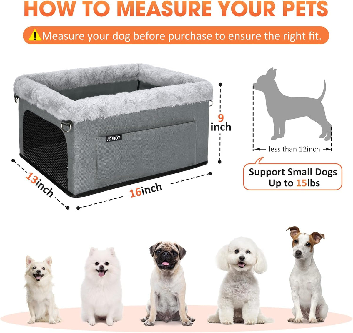 Deluxe Dog Booster Seat with Sturdy Metal Frame and Safety