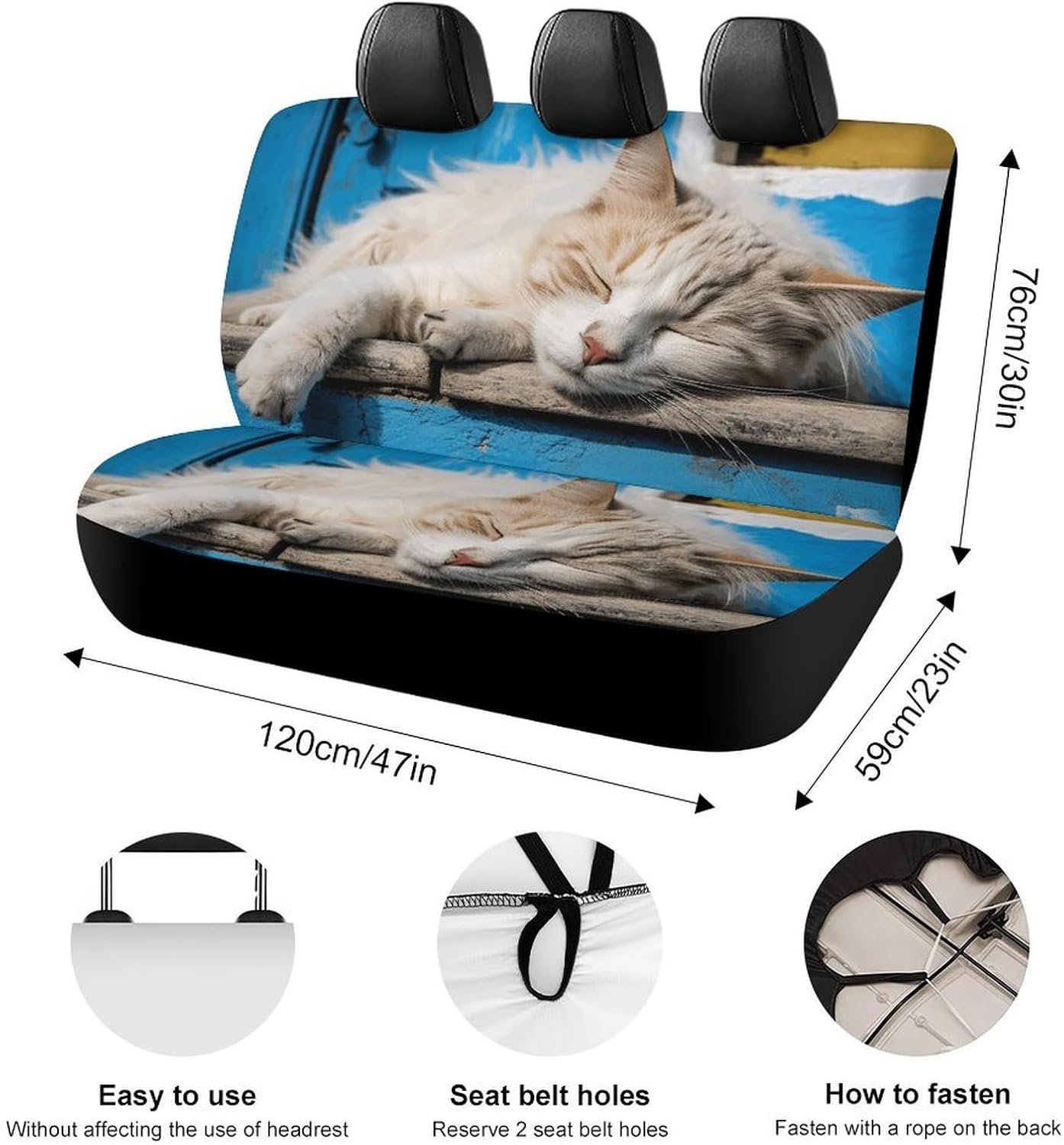 Sleeping Little Cat Dog Car Seat Covers Waterproof Truck