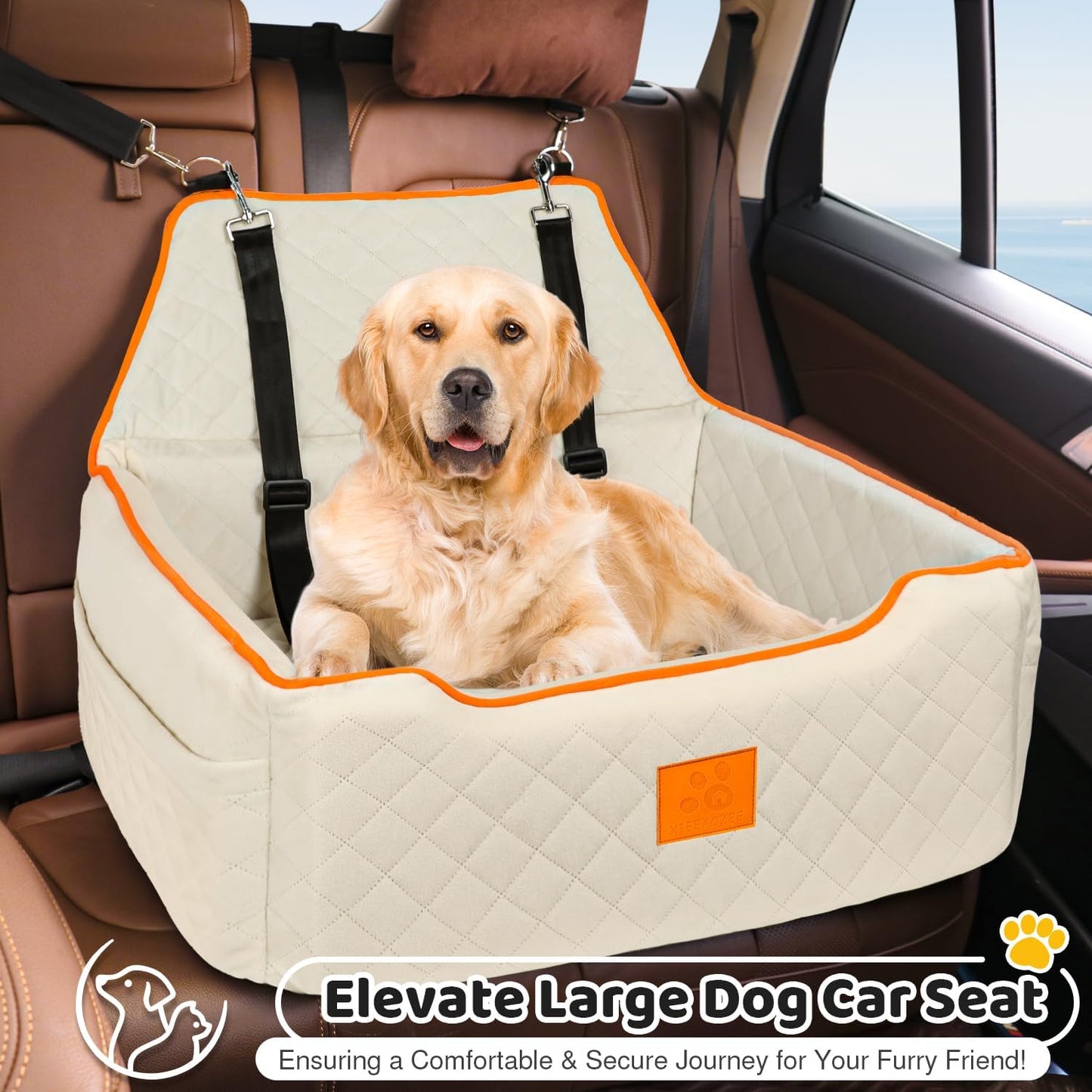 Dog Car Seat for Large/Medium Dog, Booster Seat Under 55Lbs