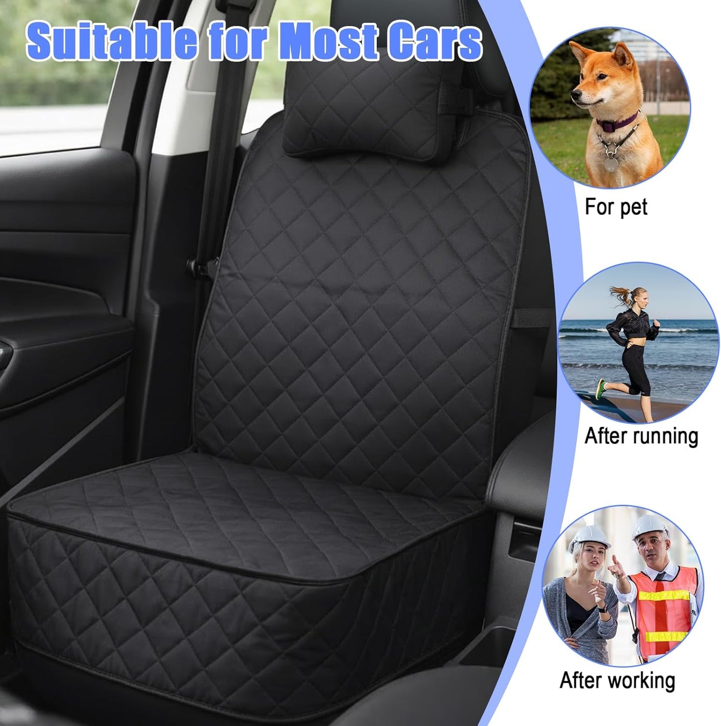 2 Pack Front Dog Car Seat Cover, Waterproof 600D Oxford Pet