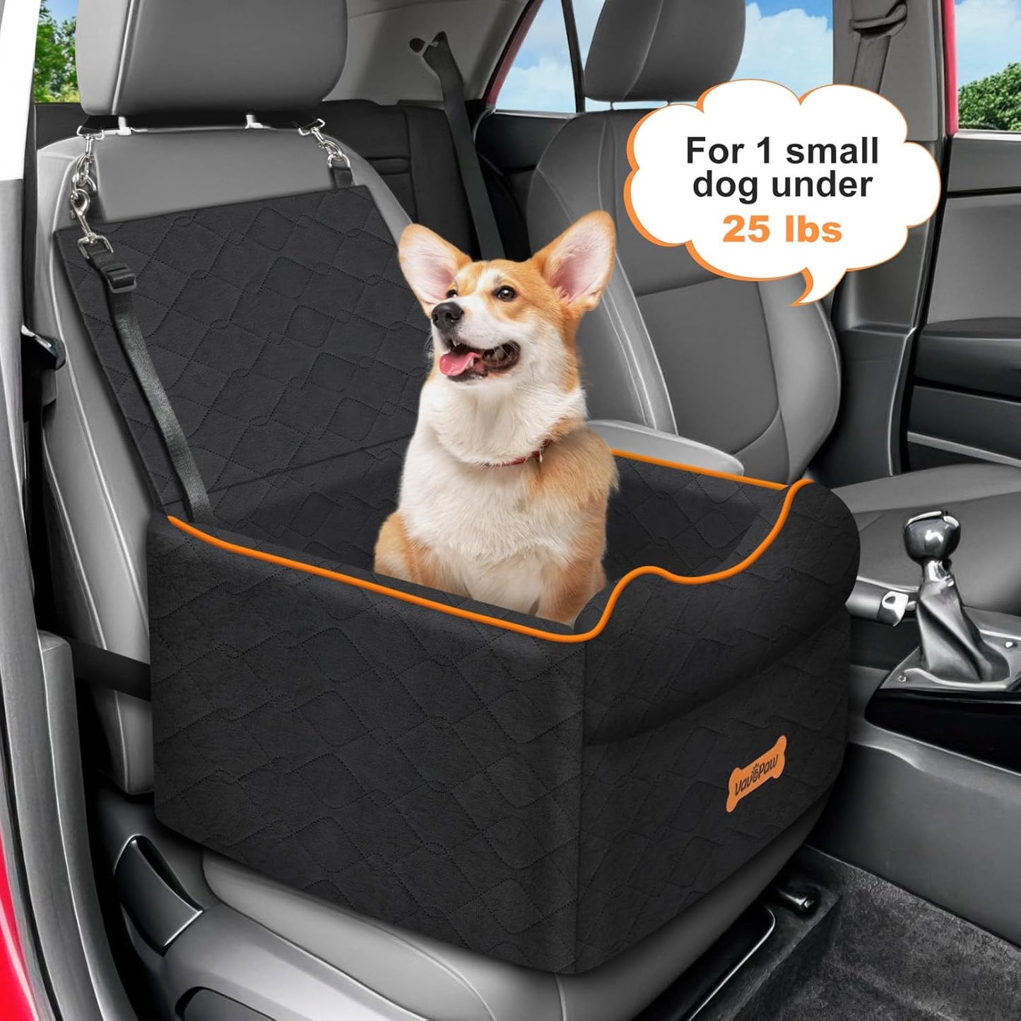 Small Dog Car Seat, Waterproof Dog Booster Seat with Thick