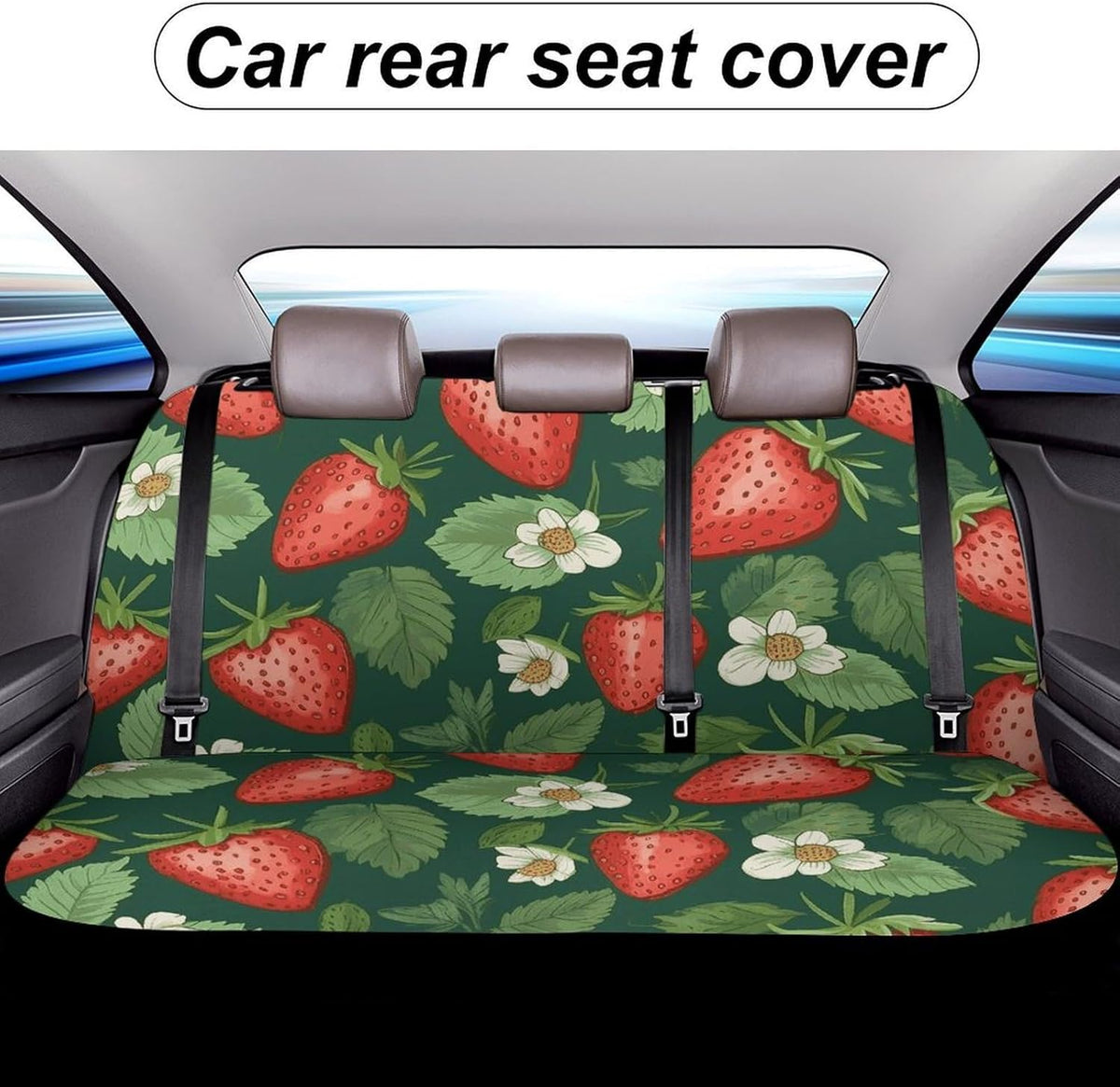 Fresh Strawberries and Leaves Dog Car Seat Covers