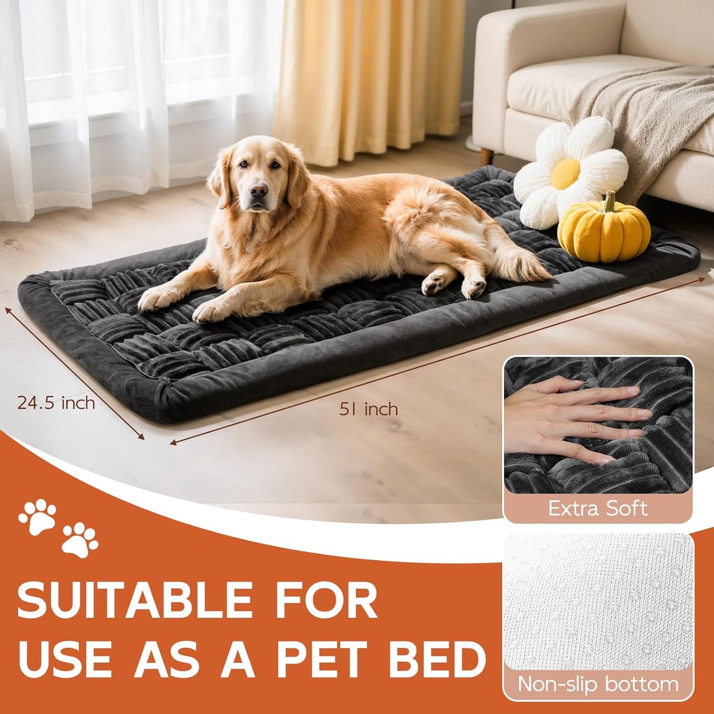 Backseat Pet Bed Mat, Dog Bed for Cars, Fit for Backseat