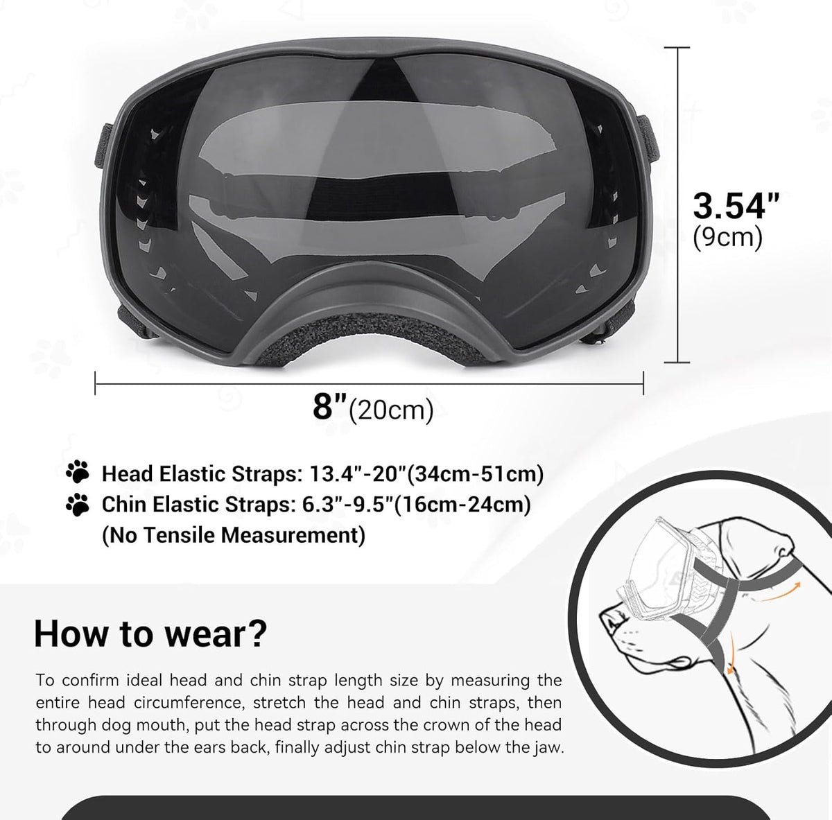 Dog Goggles Large Breed, UV Protection, Driving Doggie