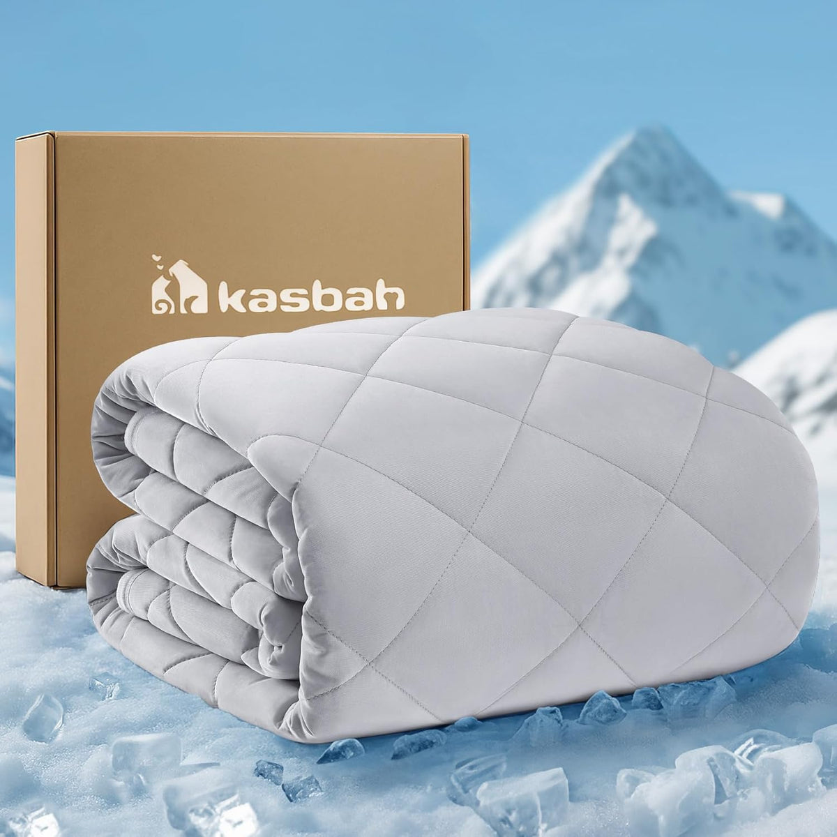 KASBAH Dog Cooling Blanket & Mat, Waterproof Pet Blankets for Couch, Bed and Car Seat, Washable Reversible Dog Blanket Throw (Cool & Warm), Q-MAX >0.5, 28 x 40 Inch