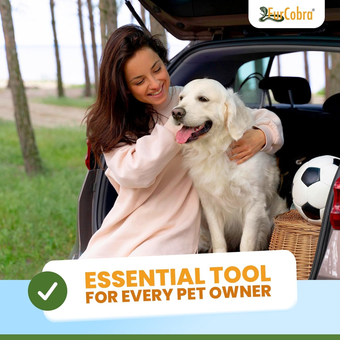 Pro Pet Hair Remover 4.3” – Dog & Cat Hair Remover for Car