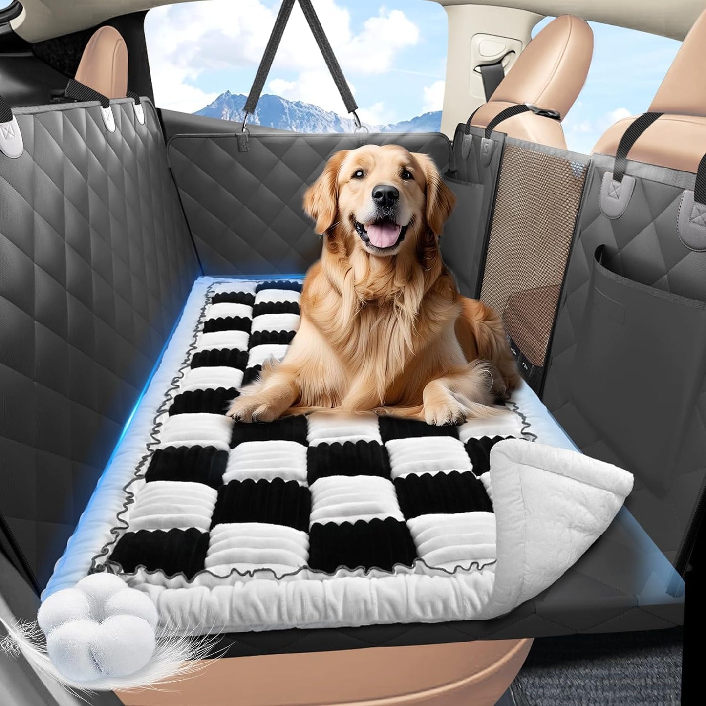 Backseat Dog Bed Non-Slip, Dog Bed for Car Back Seat Soft