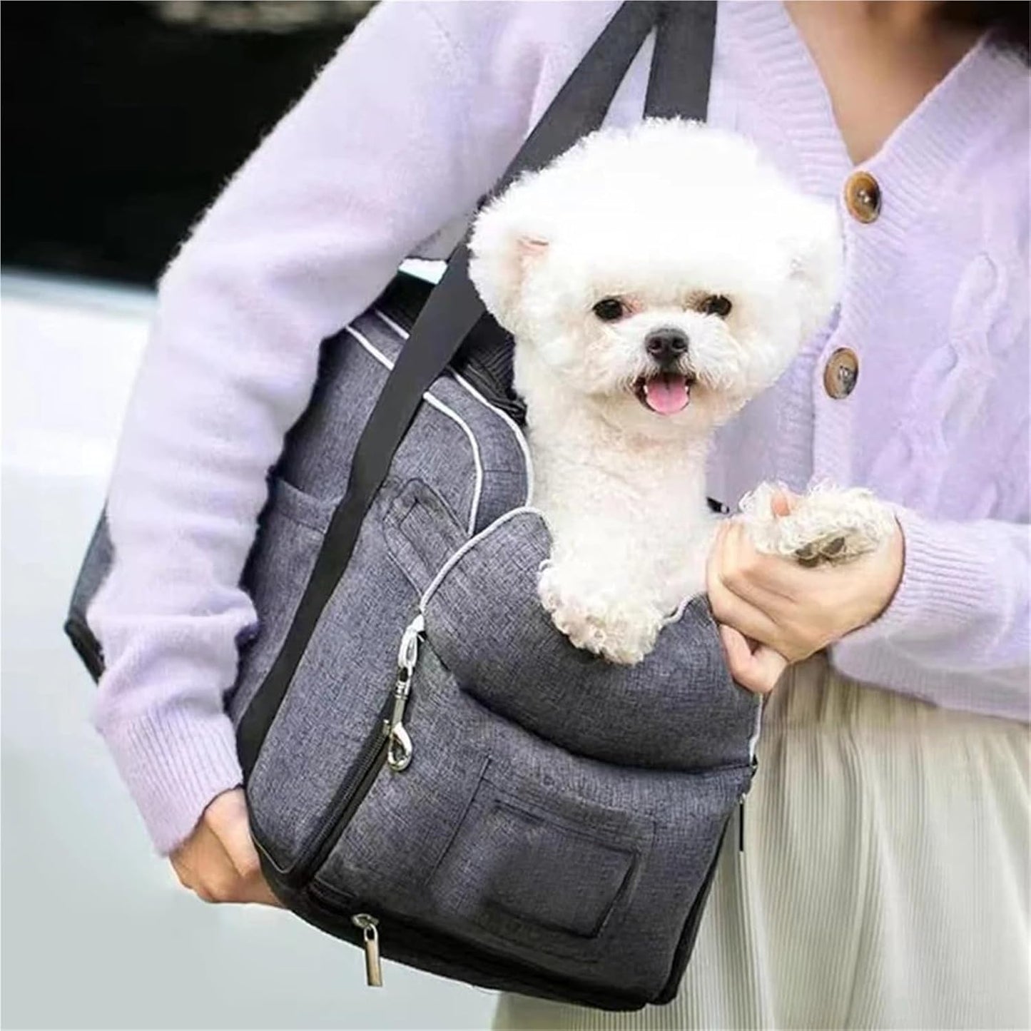 Multipurpose Center Console Dog Car Seat with Shoulder
