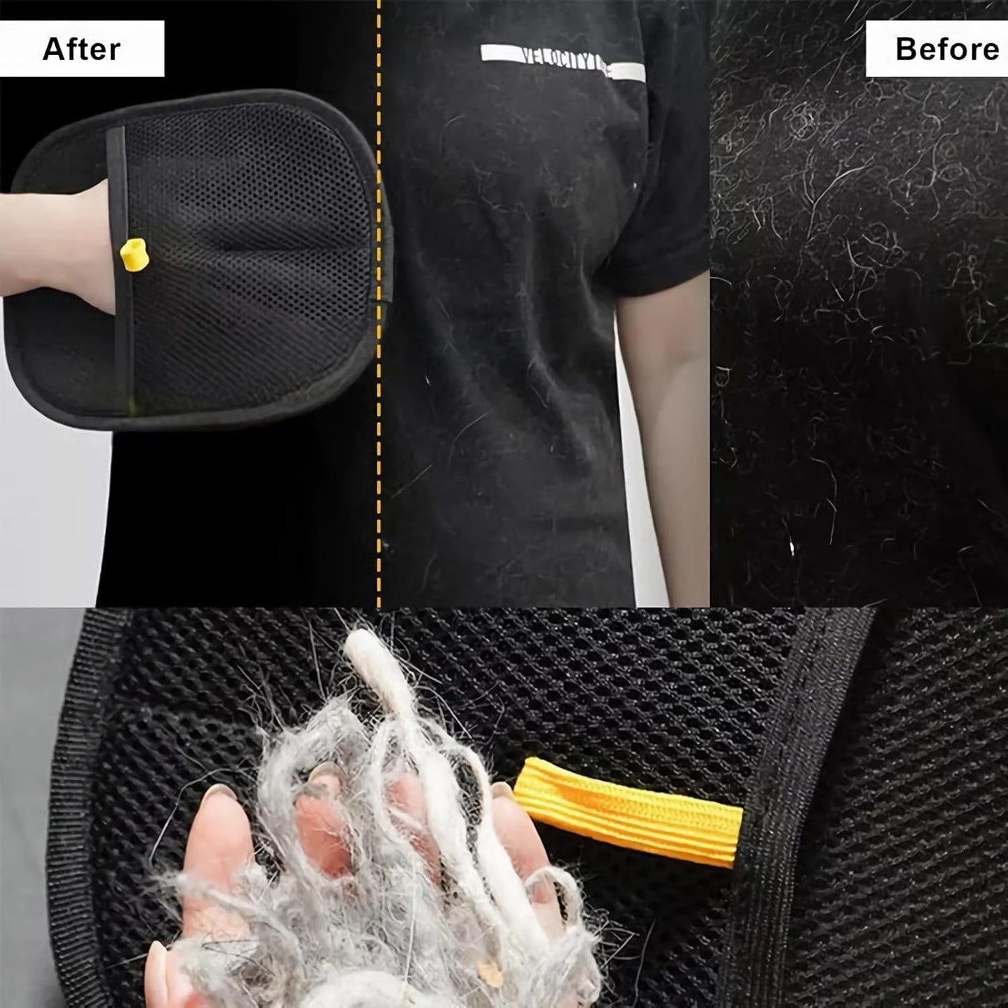Pet Hair Removal Glove , Reusable Electrostatic Pet Hair