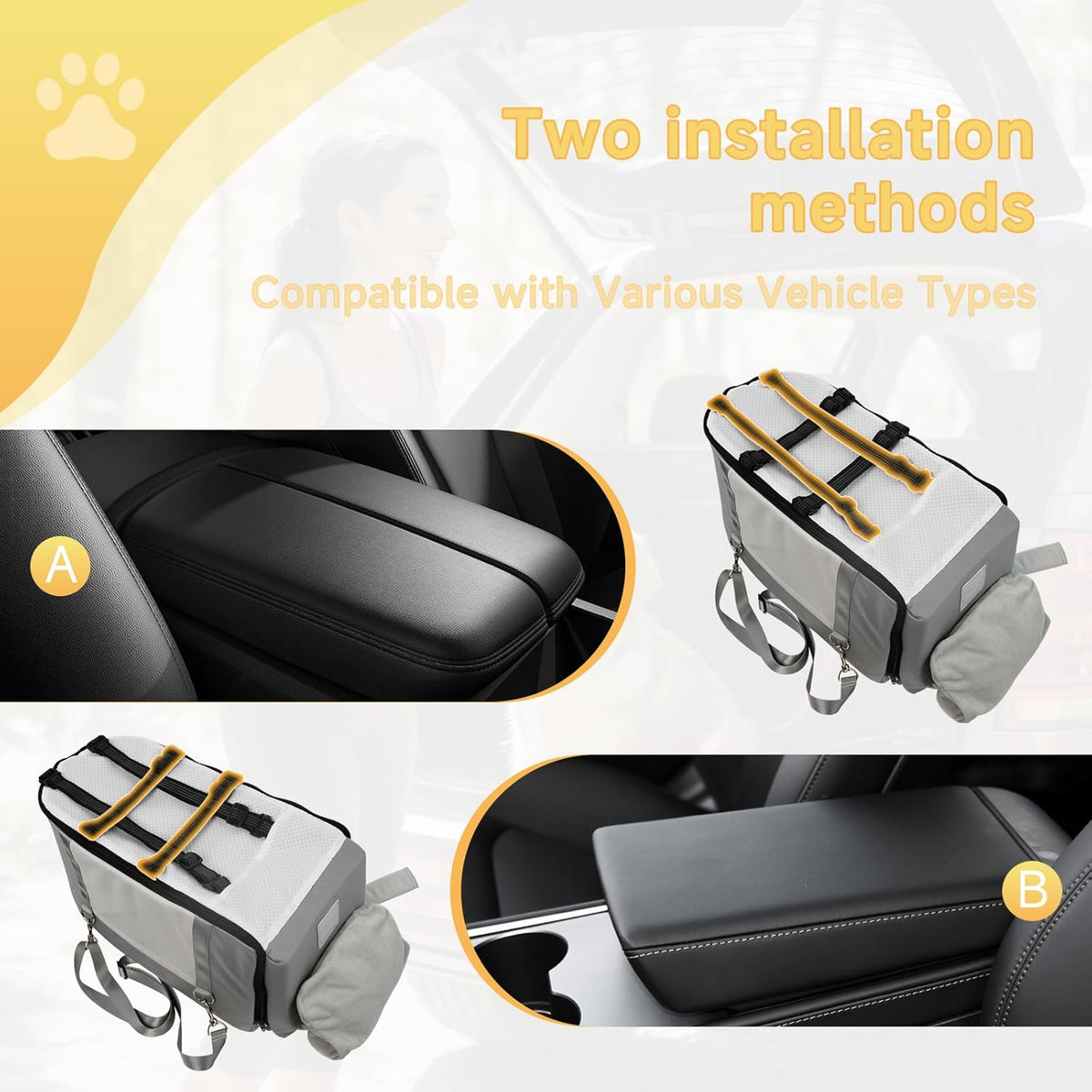 Center Console Dog Car Seat, Dog Car Seats for Small Dogs