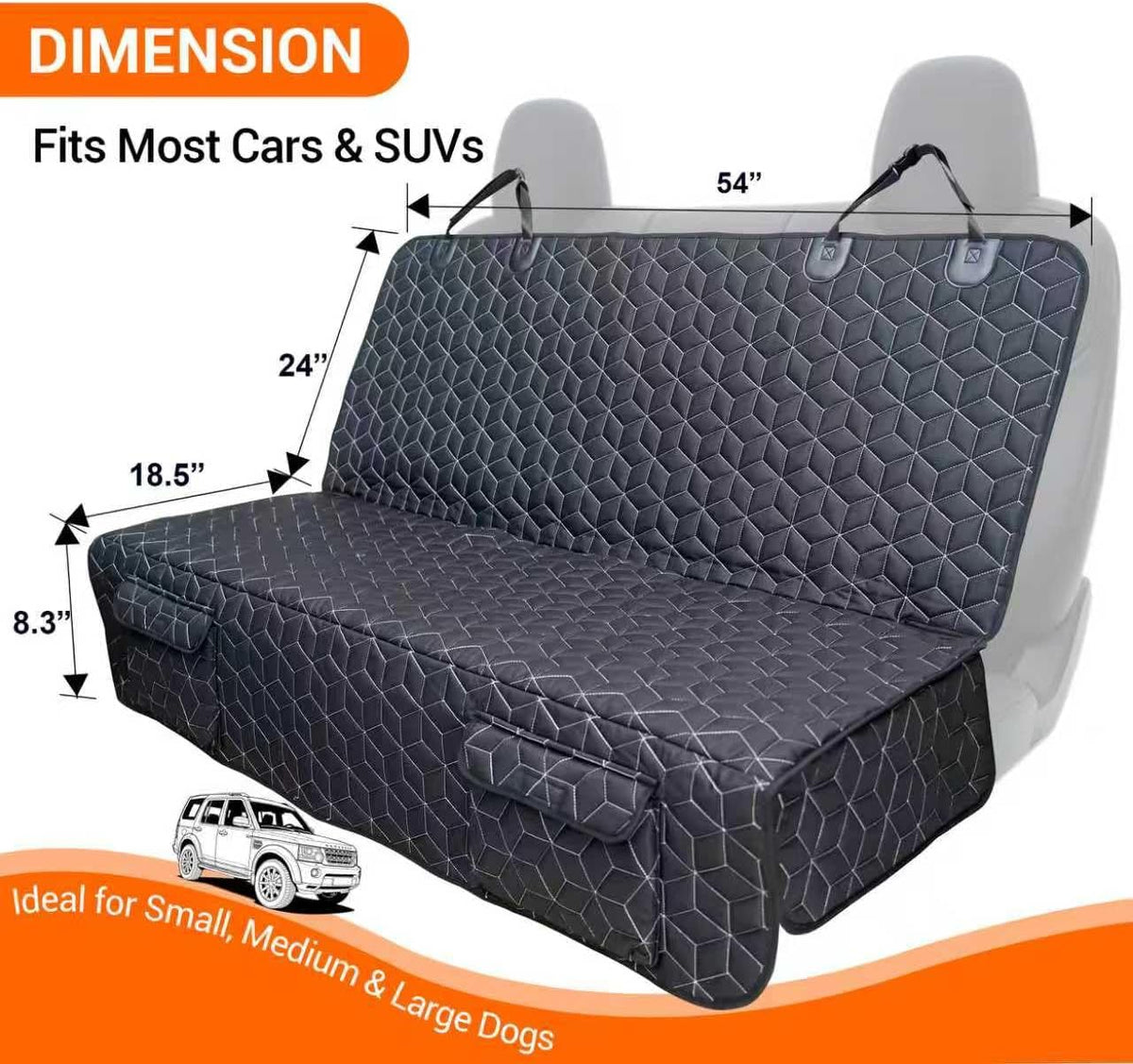 Back Seat Dog Car Seat Cover, Waterproof Car Seat Protector