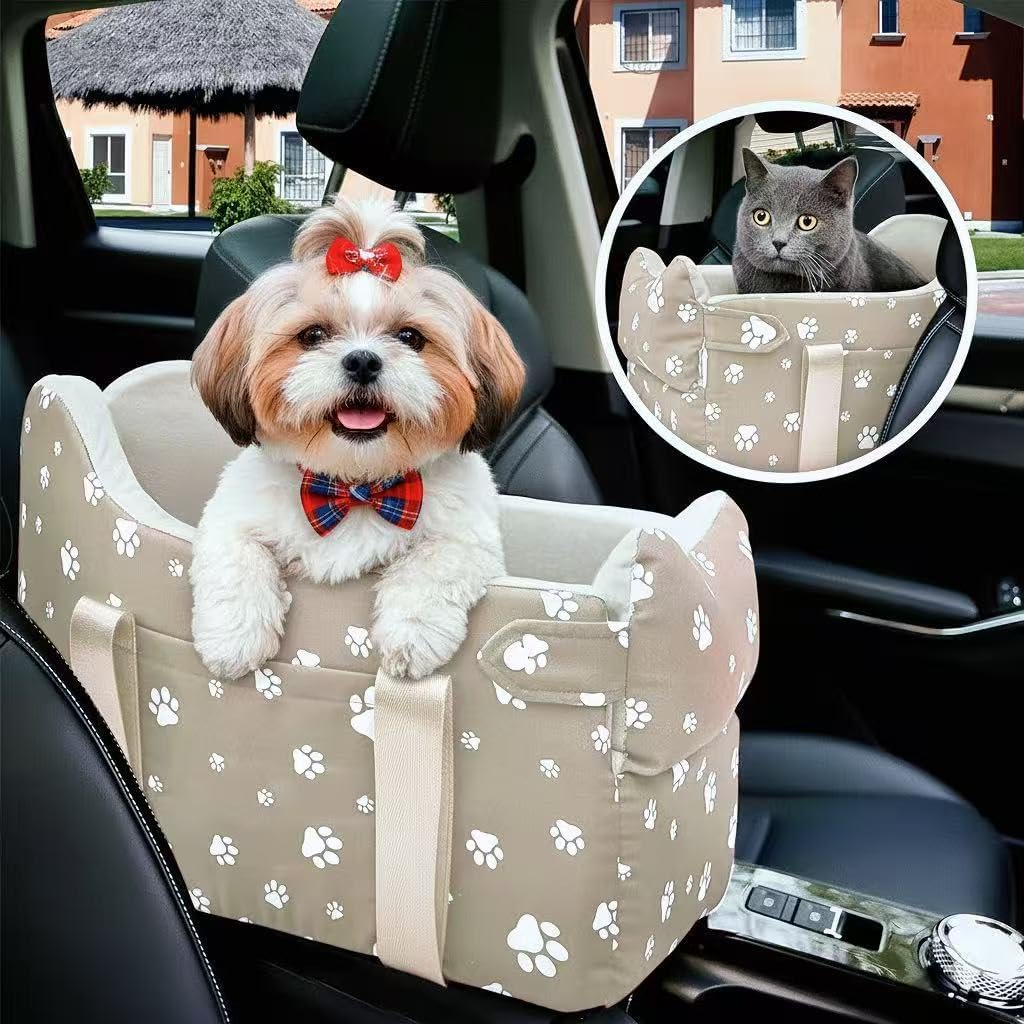 Dog Car Seat for Small Dogs – Center Console Pet Carrier
