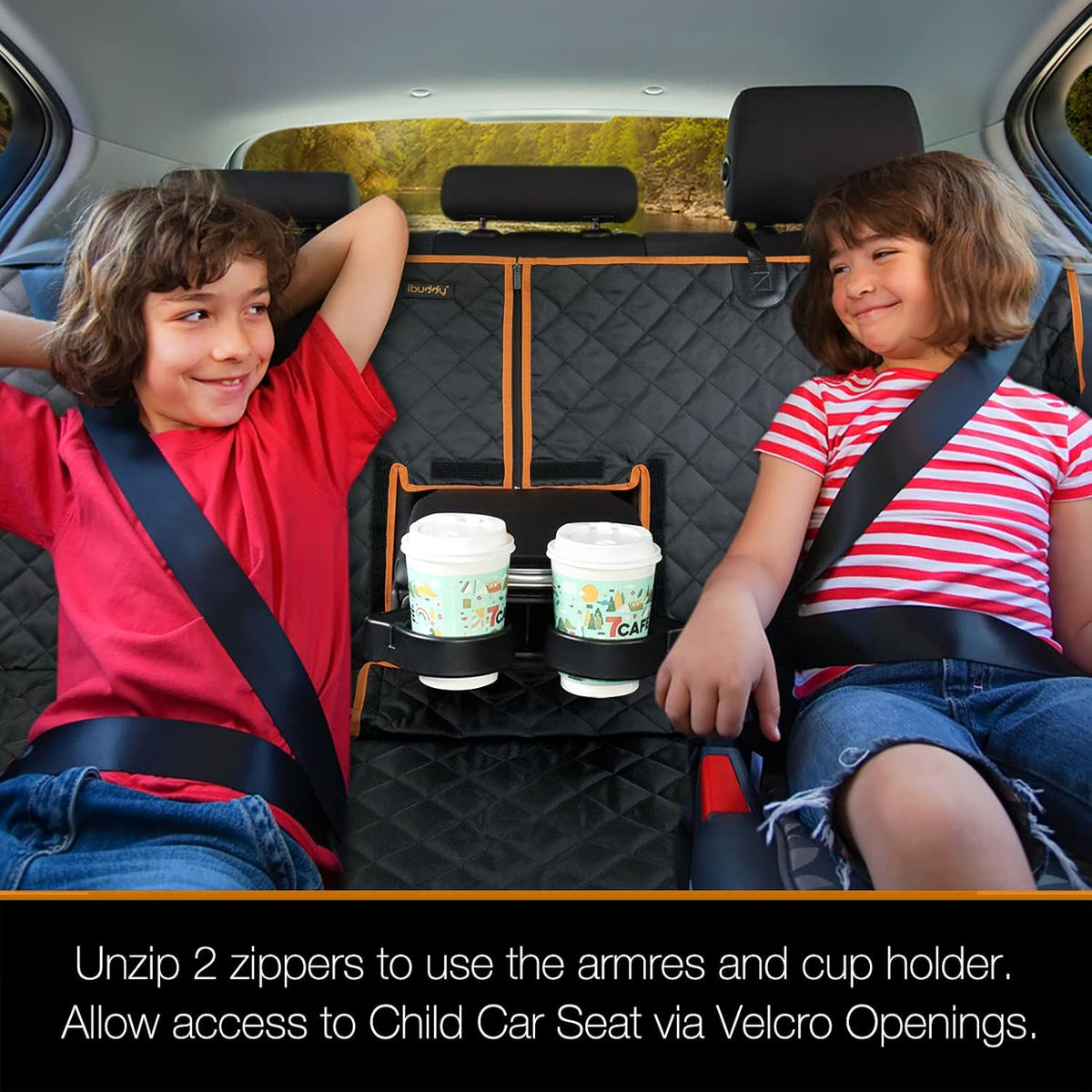 Car Seat Cover Waterproof Back Seat Cover for Kids and Dogs