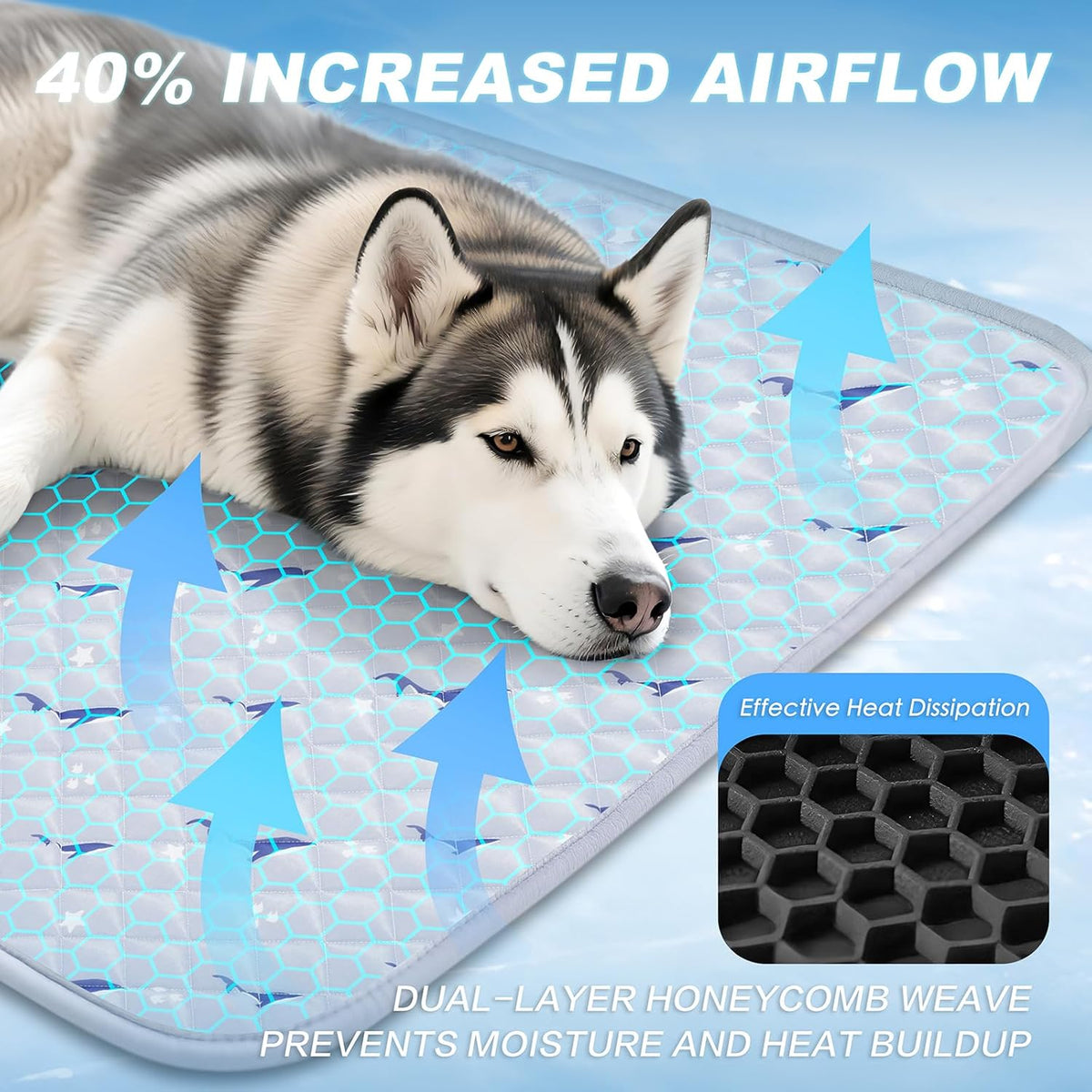 Dog Cooling Mat, Cooling Mat for Dogs, Breathable Dog Bed