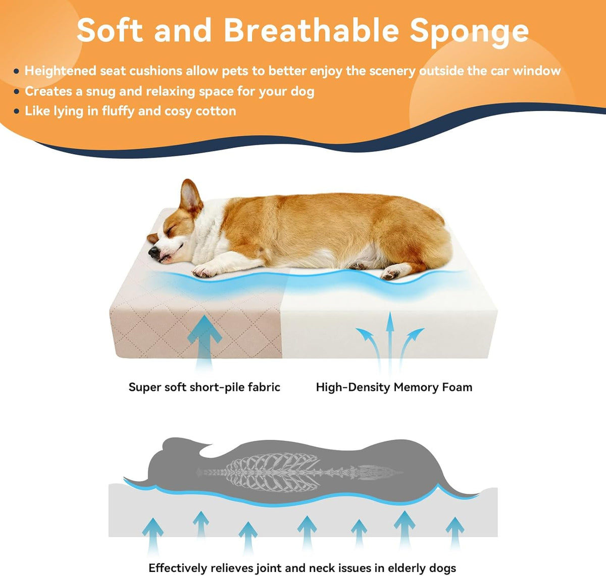 Dog Car Seat for Large-Medium Dogs: Pet Car Seat