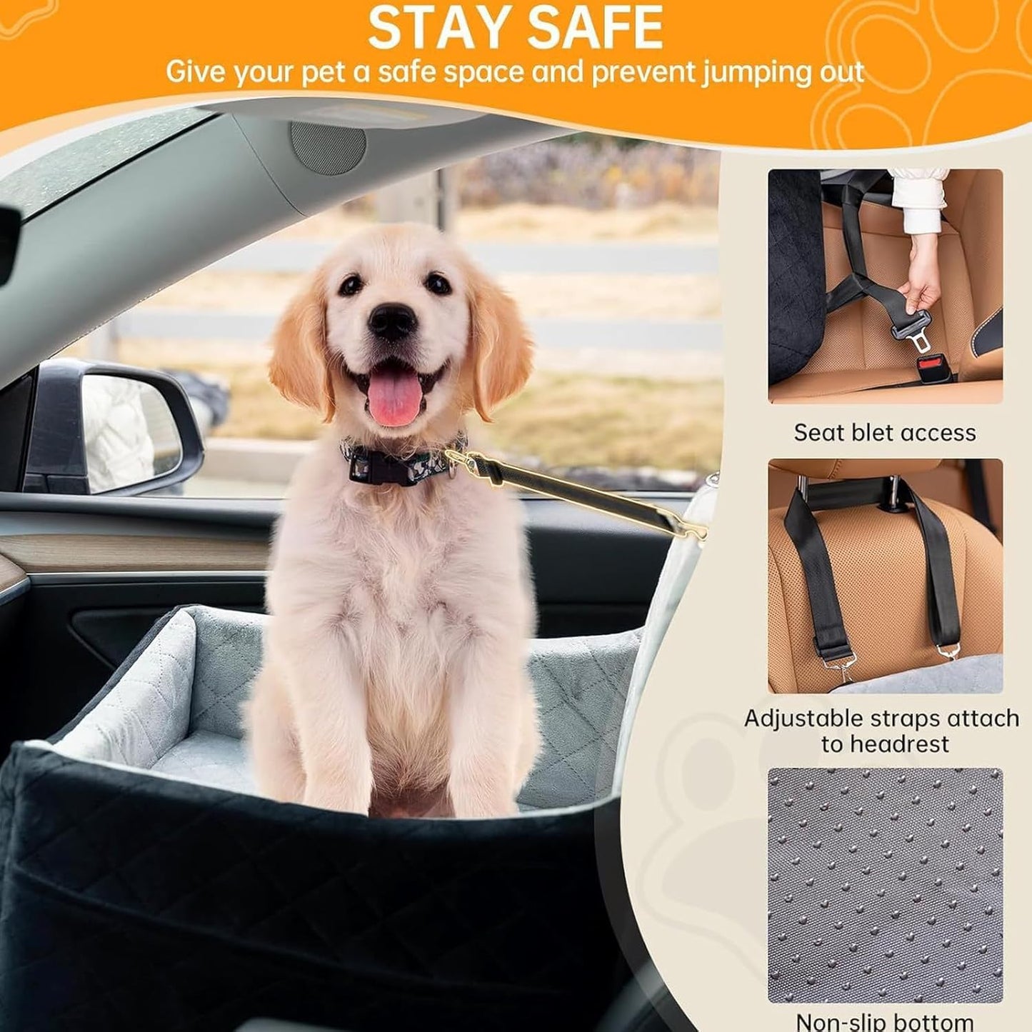 Nonslip Pet Ensuring Secure Transport with Regulable Belt