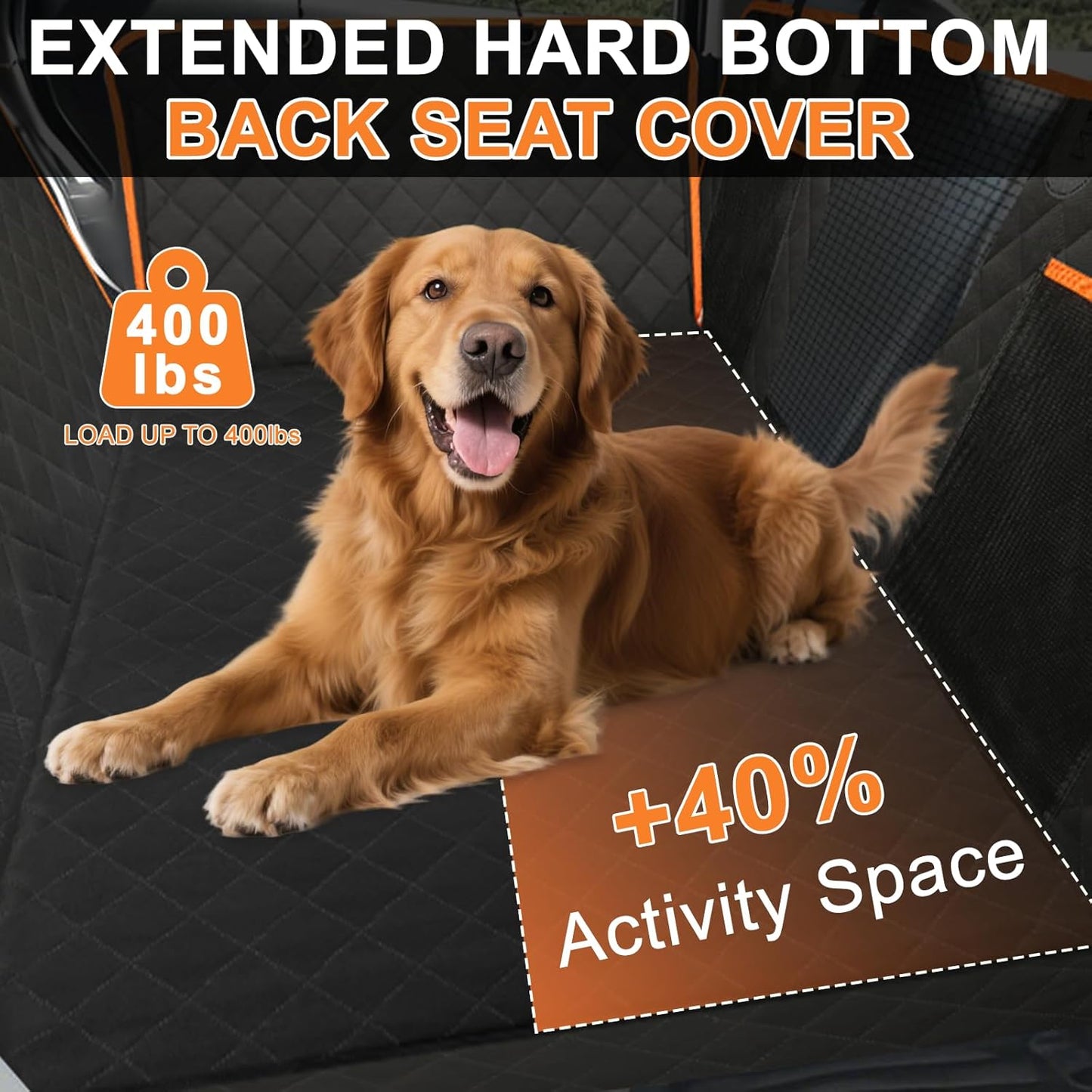 Back Seat Extender for Dogs Holds 400lbs, Dog Car Seat