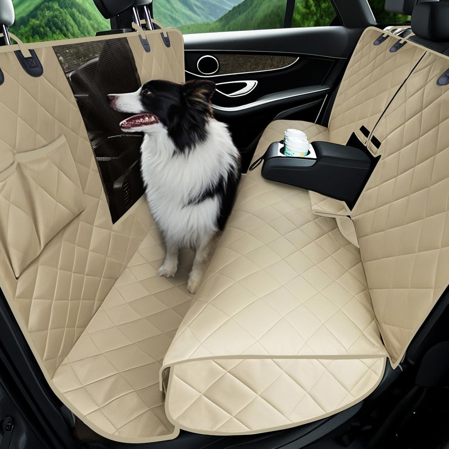 4 in 1 Full Coverage Dog Car Floor Hammock, Dog Car Seat