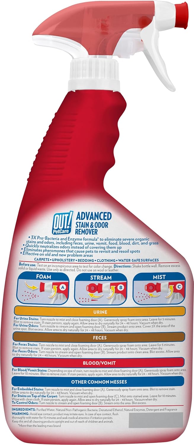 PetCare Pet Odor & Stain Remover Spray, Carpet & Floor