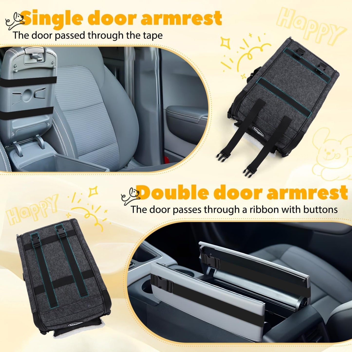 Dog Car Seat for Center Console, Detachable Console Pet
