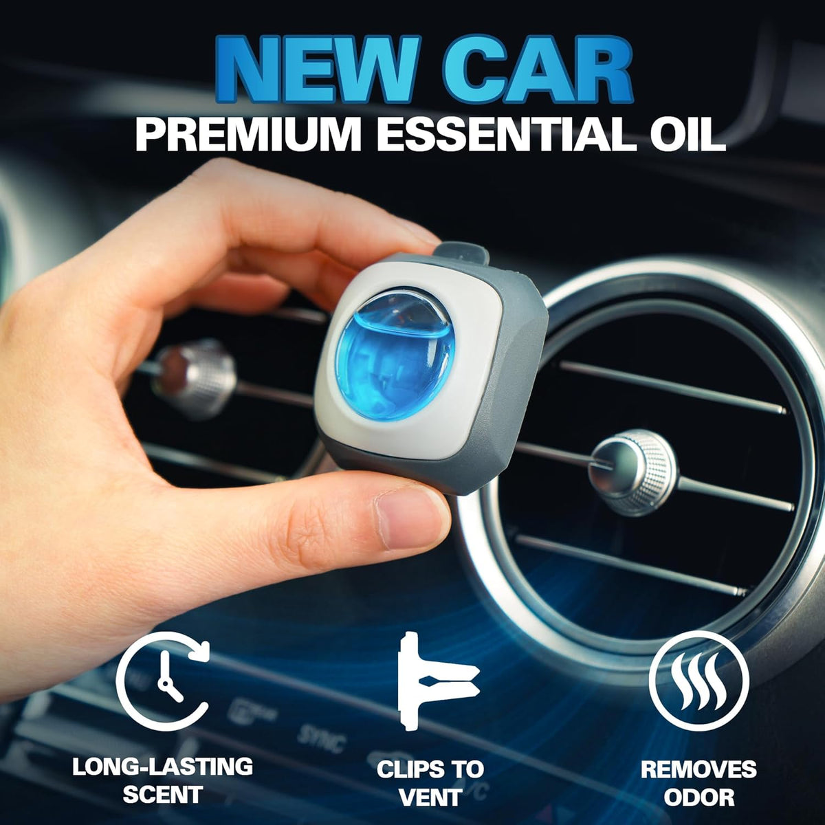 New Car Scent Car Air Freshener Vent Clip, 6 Count Long