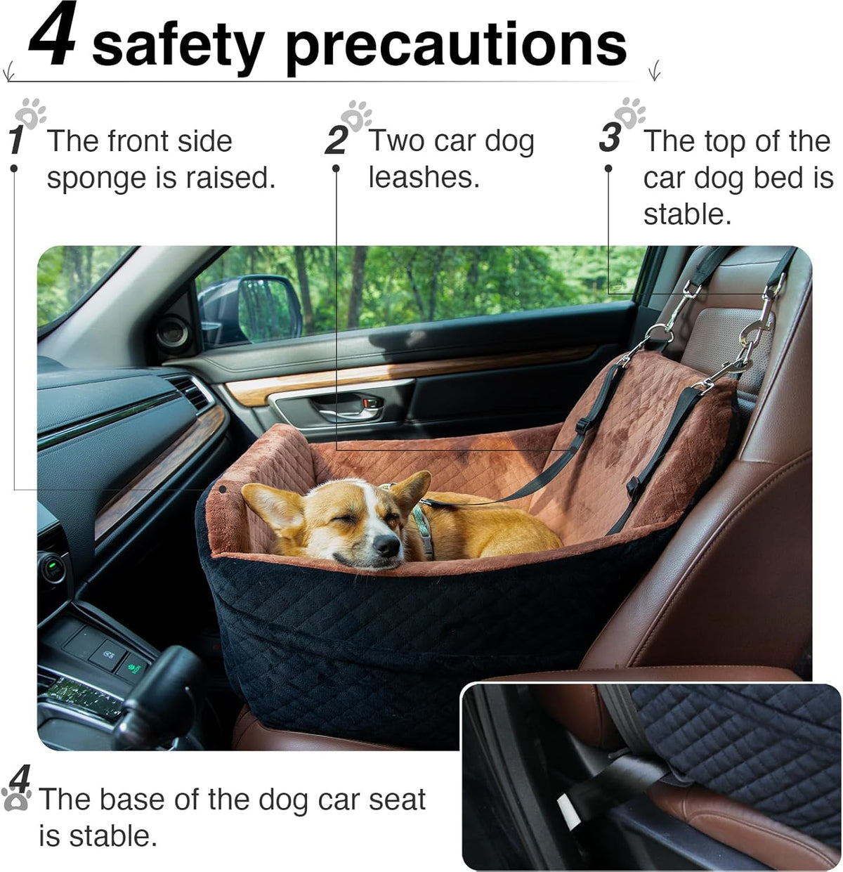 Dog Car Seat for Small/Medium Dog 20lbs 25lbs up to 32