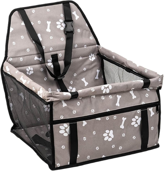 Portable Dog Booster Car Seat, Foldable Puppy Carseat with